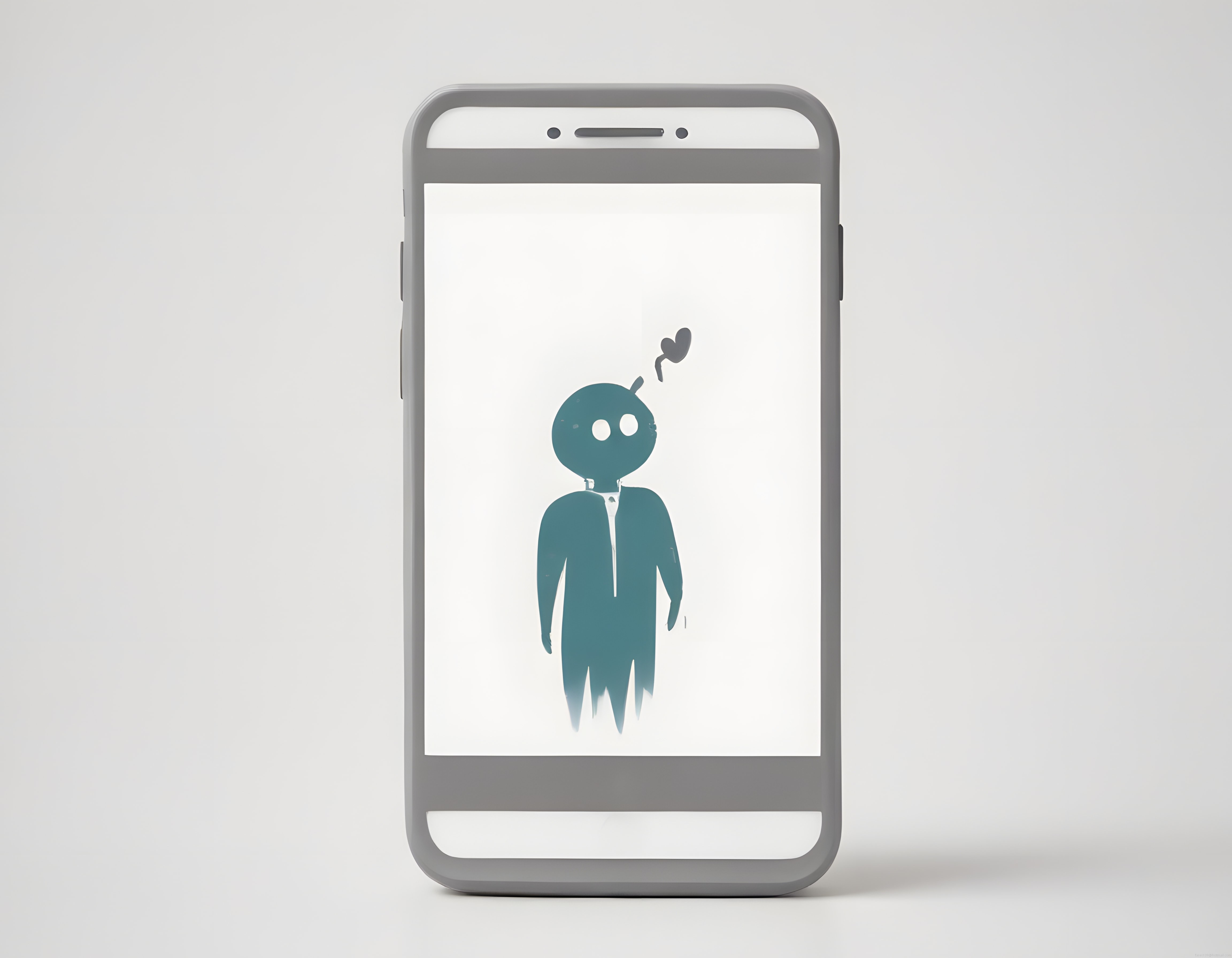 Akıllı Telefon Ekranında Modern Dijital Sanat ve Minimalist Karakter Tasarımı