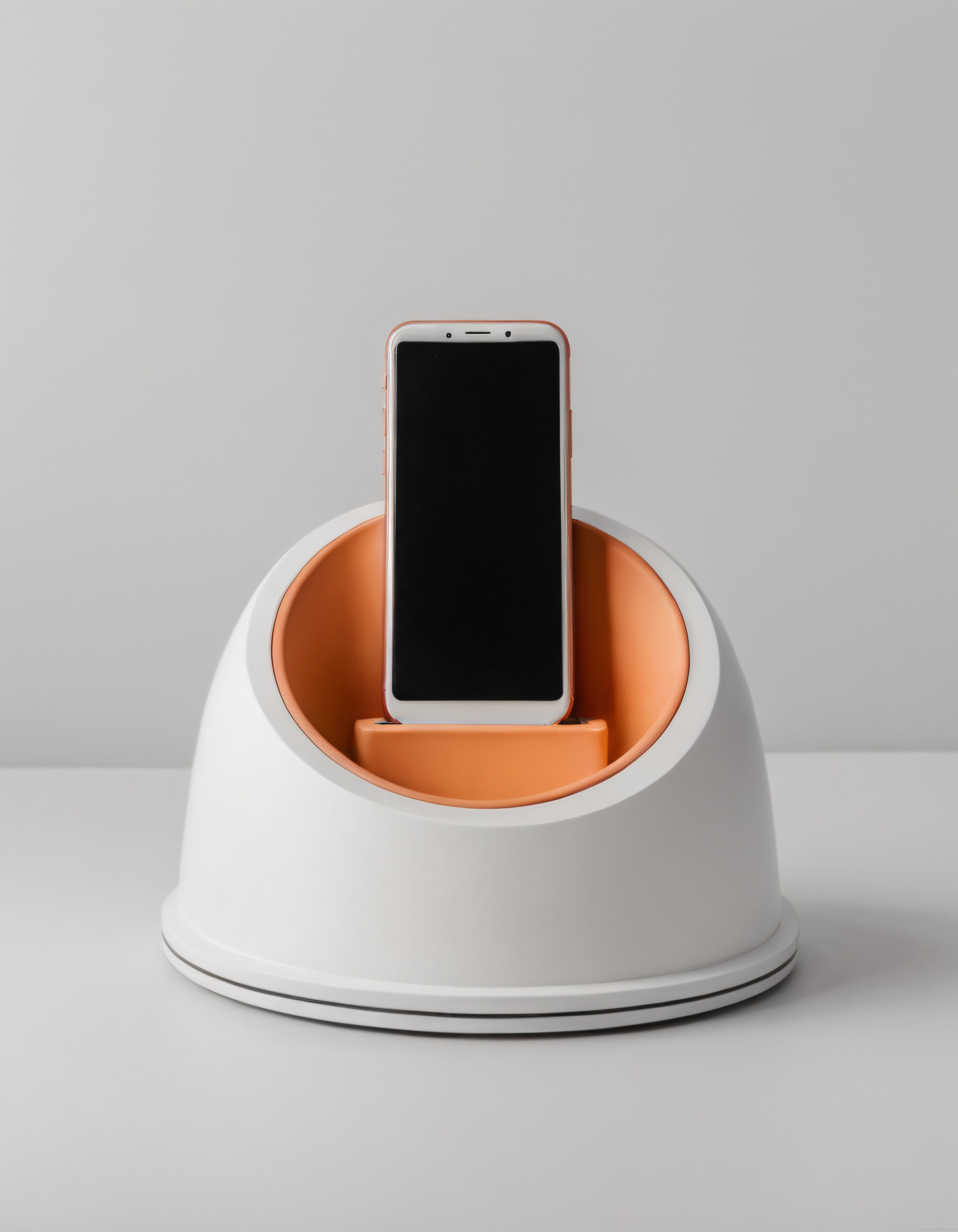 Akıllı Telefon İçin Modern Şarj İstasyonu ve Minimalist Beyaz Dock