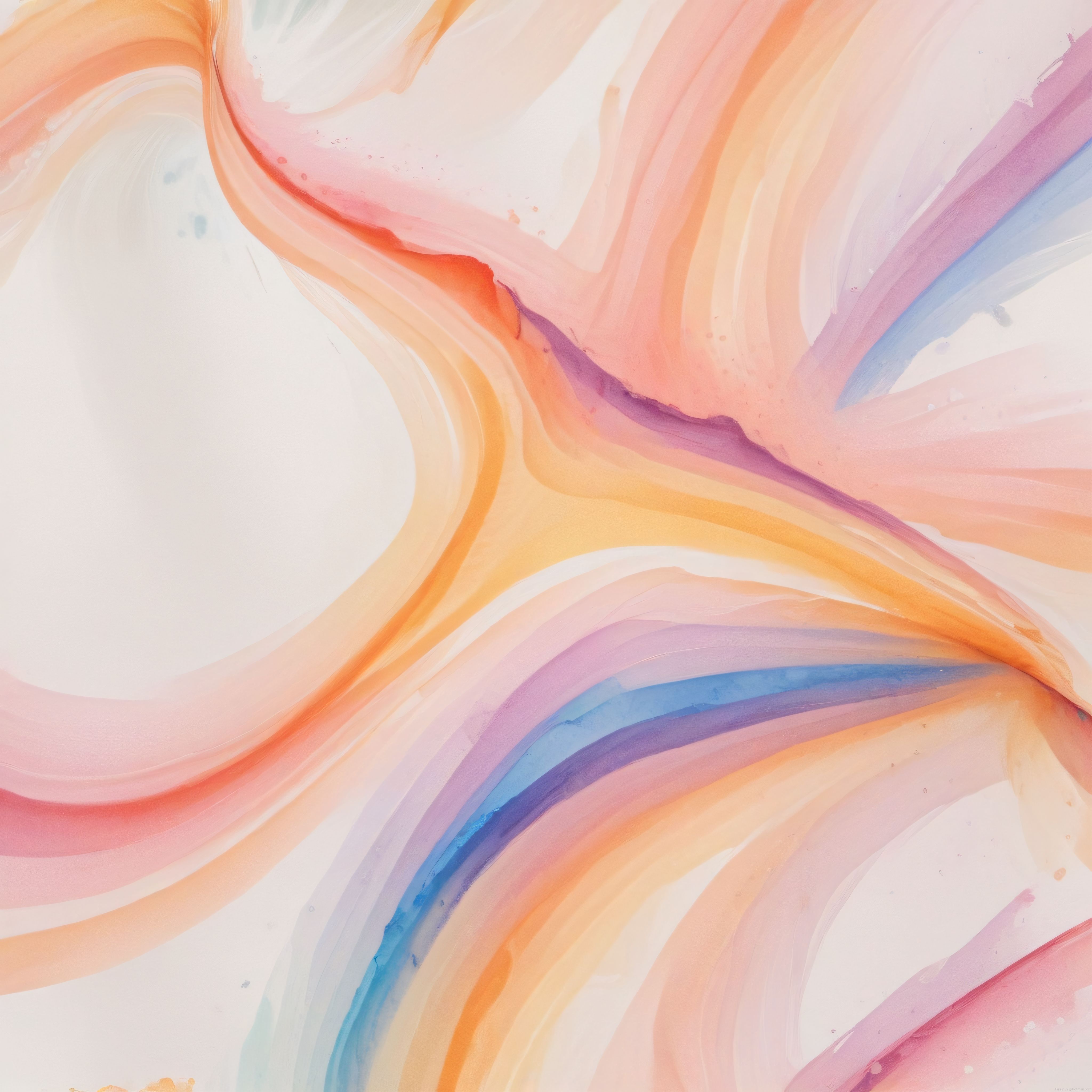 Akışkan Suluboya Dokuları ve Pastel Gökkuşağı Tonlarında Soyut Sanat