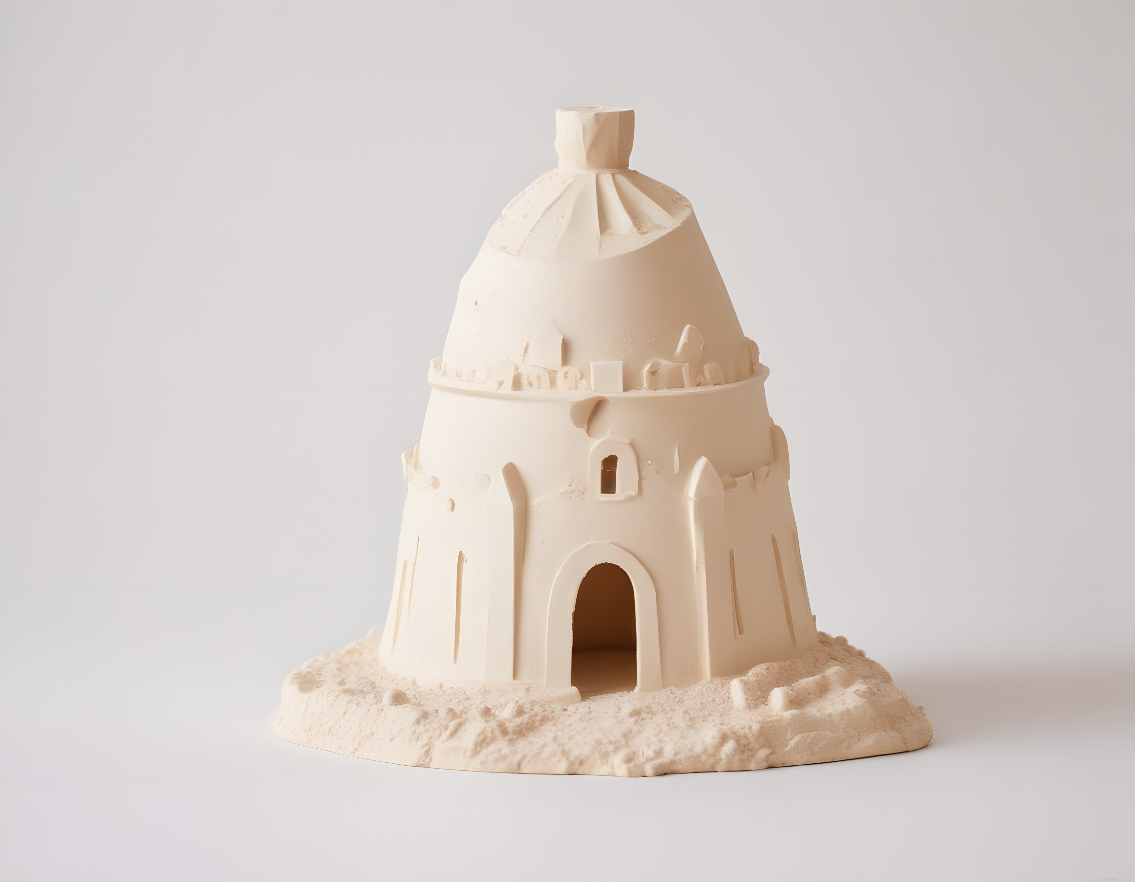 Alberobello'nun Ünlü Trullo Evinden Esinlenen Minimalist Beyaz Maket Çalışması