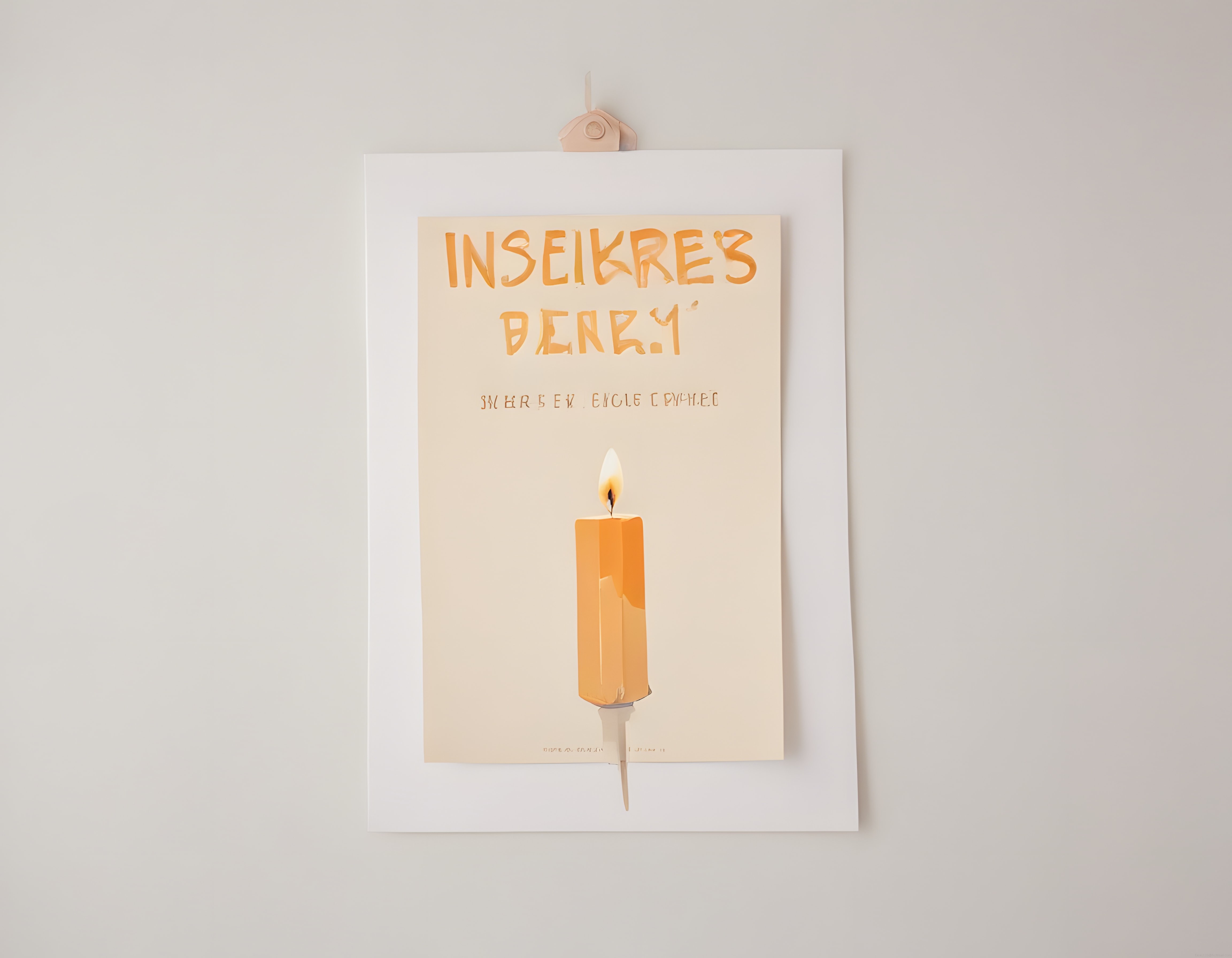 Alevli Mum İllüstrasyonlu Minimalist Duvar Posteri ve Sıcak Ev Dekoru