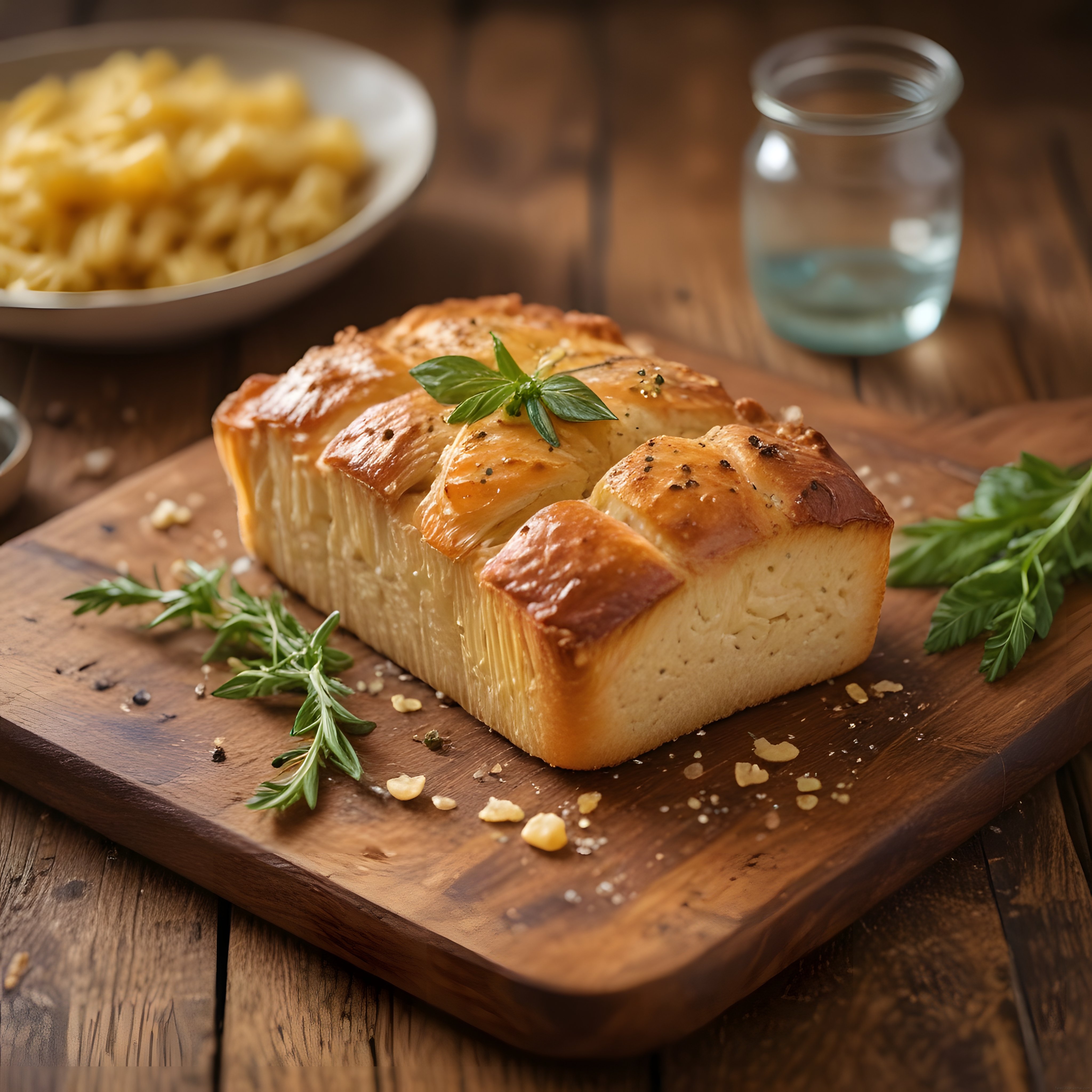 Altıgen Milföylü Peynirli Turta: Rustik Ahşap Sunumda Ev Yapımı Börek
