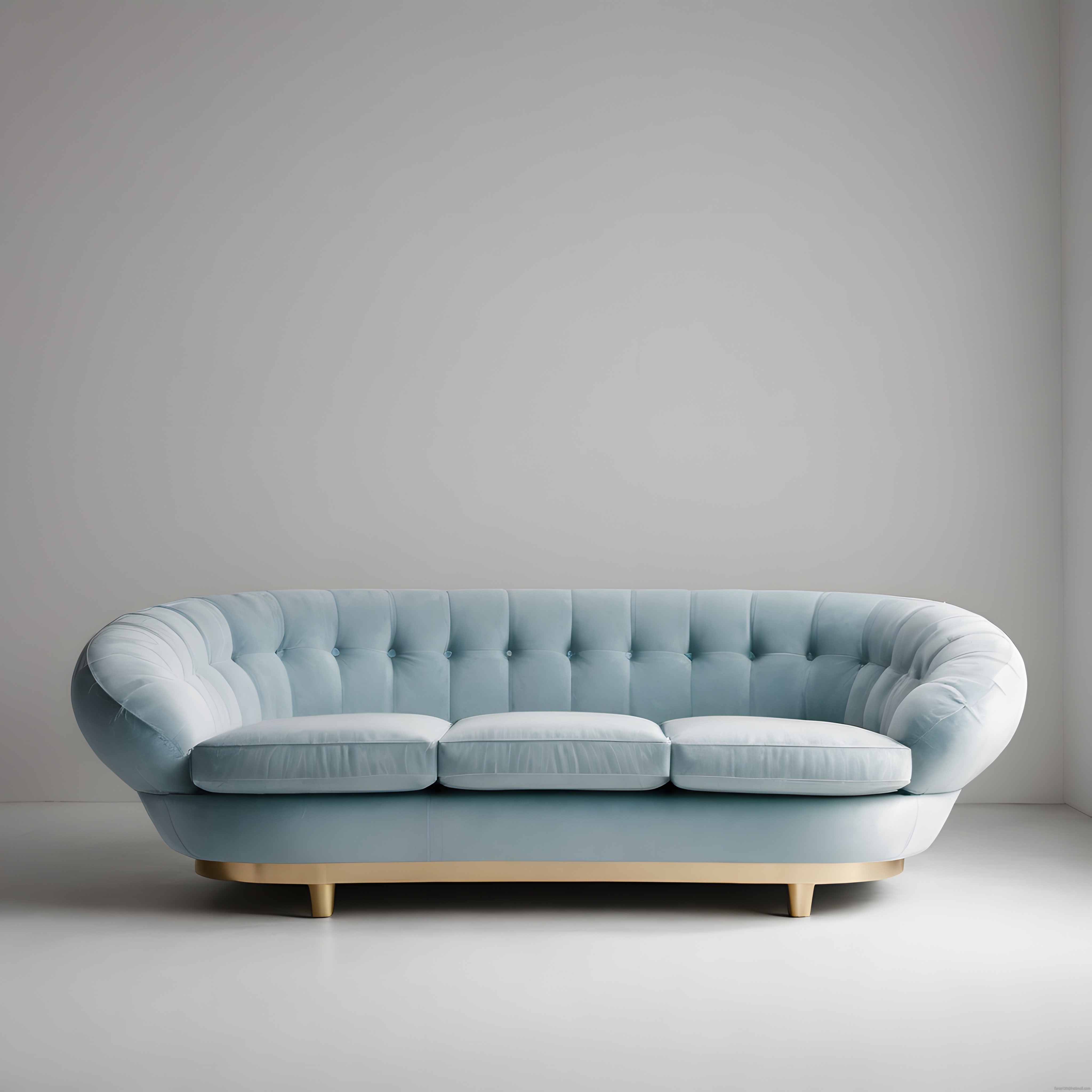 Altın Ayaklı Mavi Kadife Chesterfield Kanepe: Modern Salon Dekorasyonu Fikri