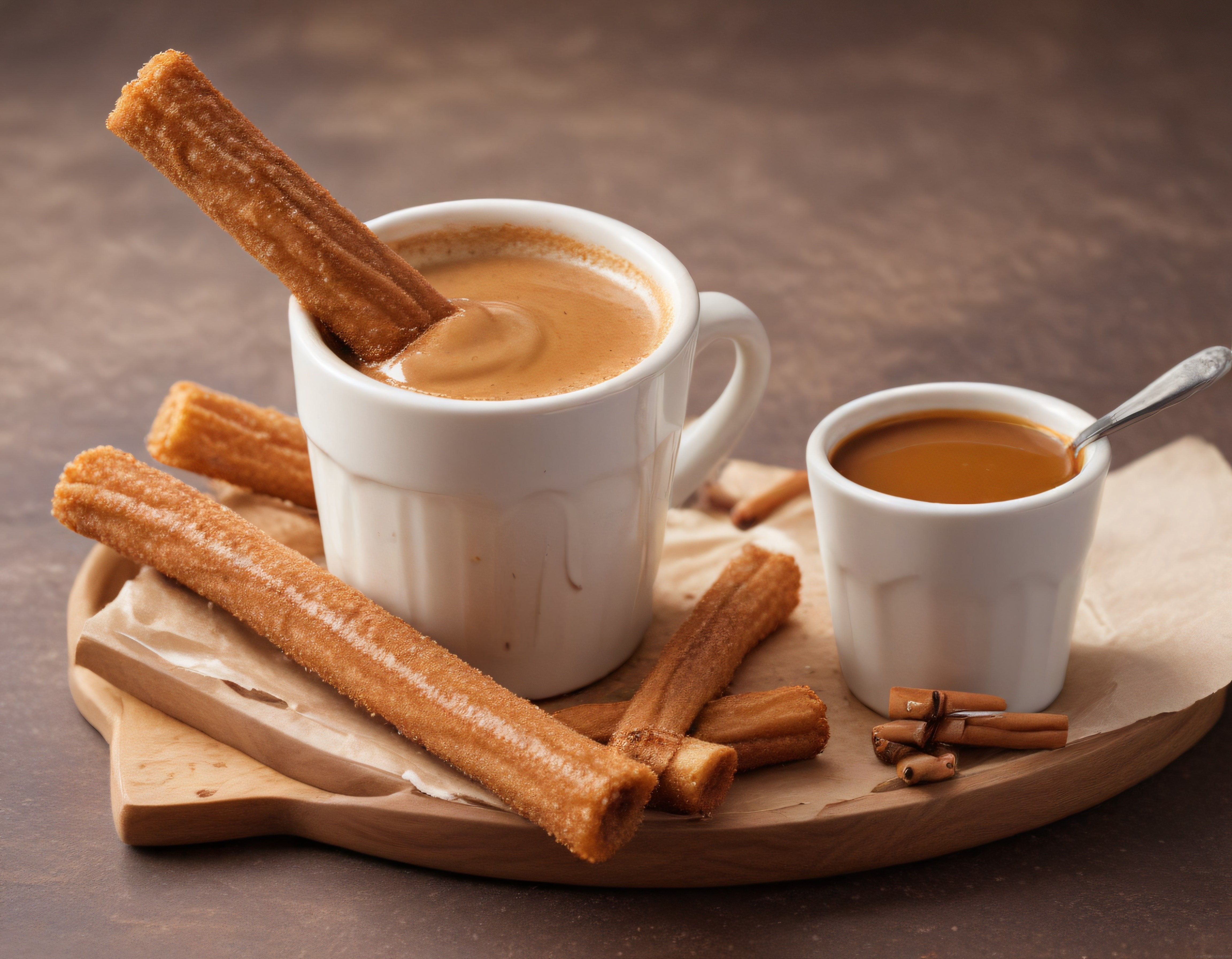 Altın Gibi Kızarmış Churros ve Sıcak Çikolata Soslu Eşsiz Tatlı Sunumu