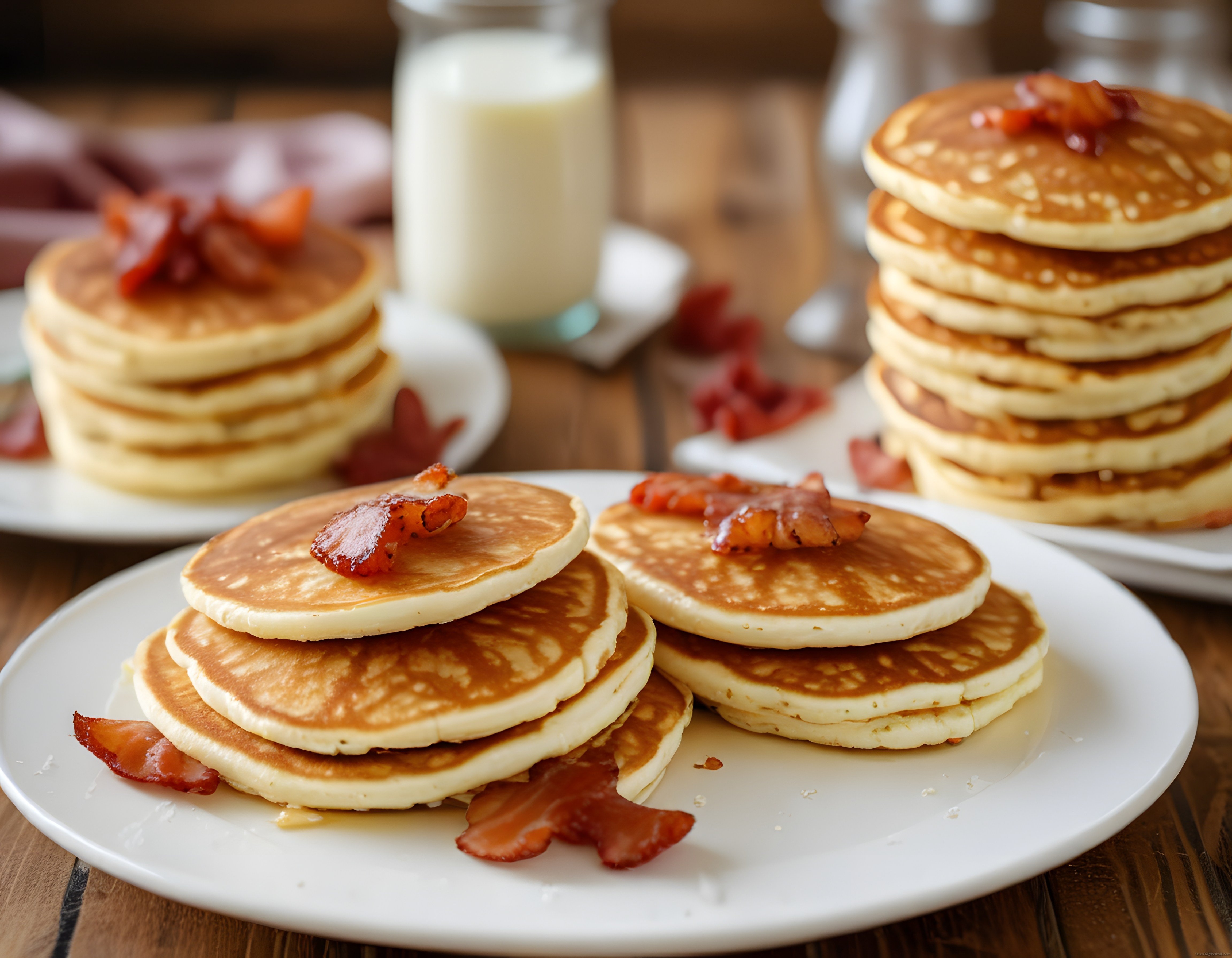 Altın Gibi Kızarmış Pankek ve Çıtır Bacon ile Efsanevi Kahvaltı Sofrası