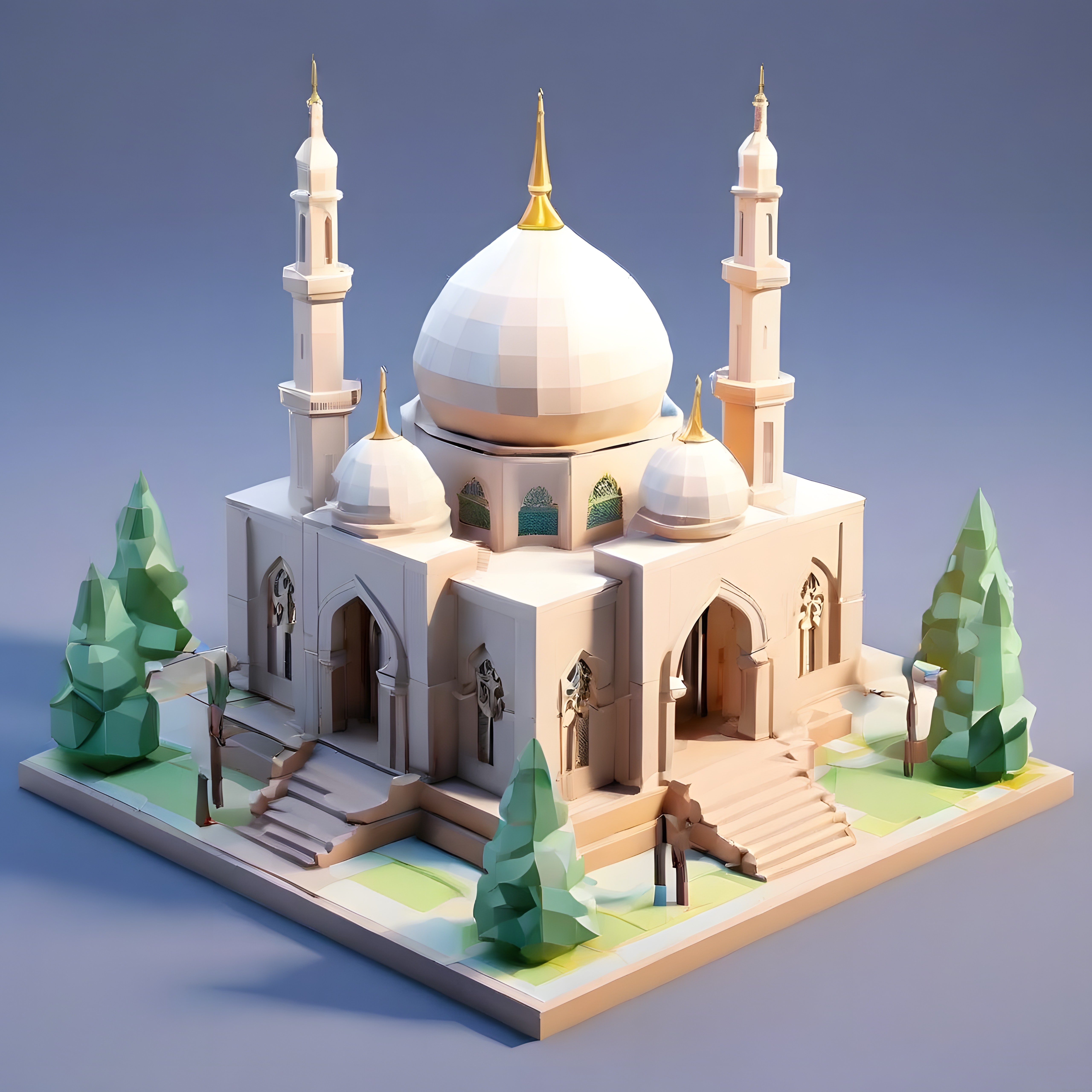 Altın Kubbeli Cami: Low-Poly 3D Model ve Dijital Mimari Sanat Eseri