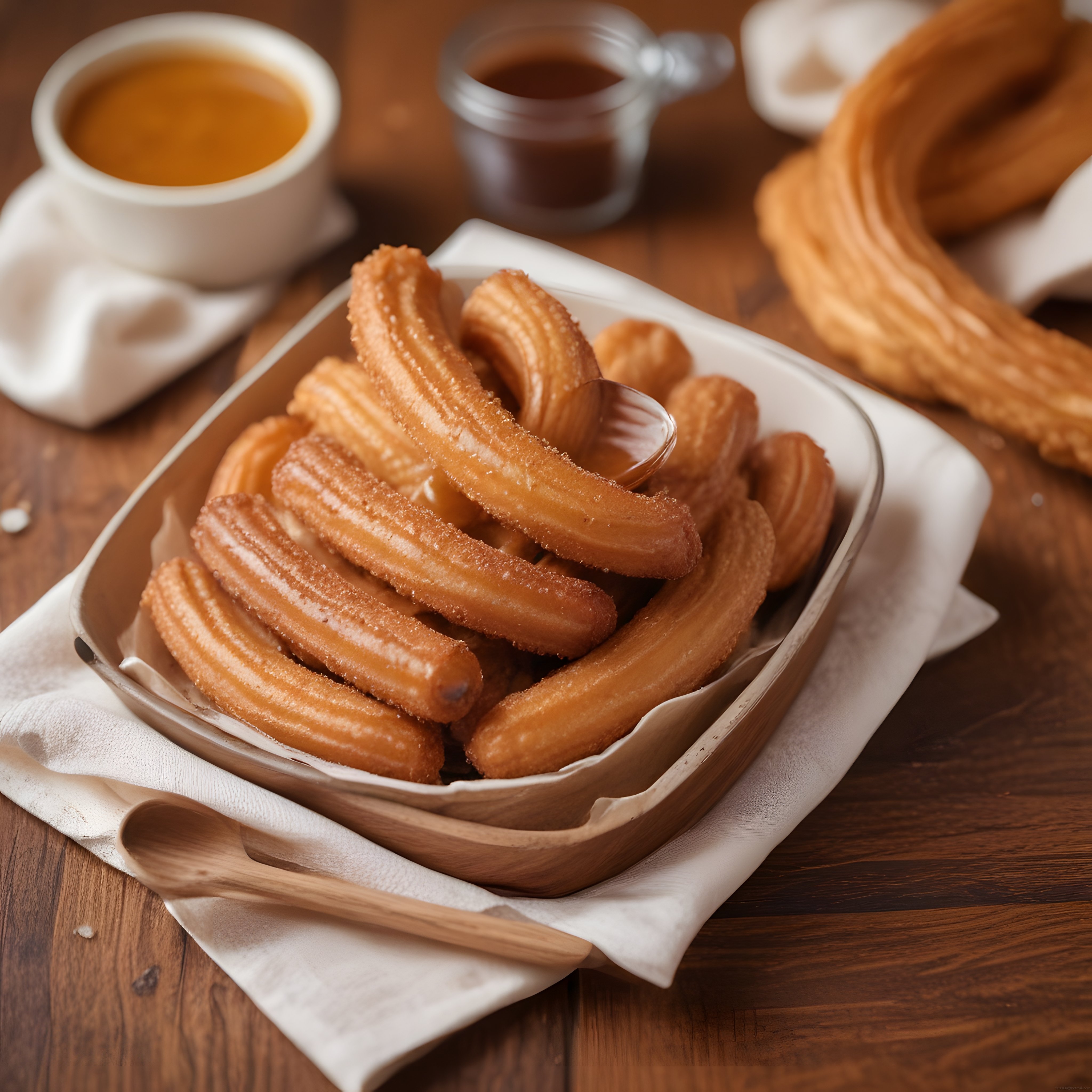 Altın Rengi Çıtır Churros: Şekerli İspanyol Tatlısı ve Sıcak Çikolata Eşliğinde