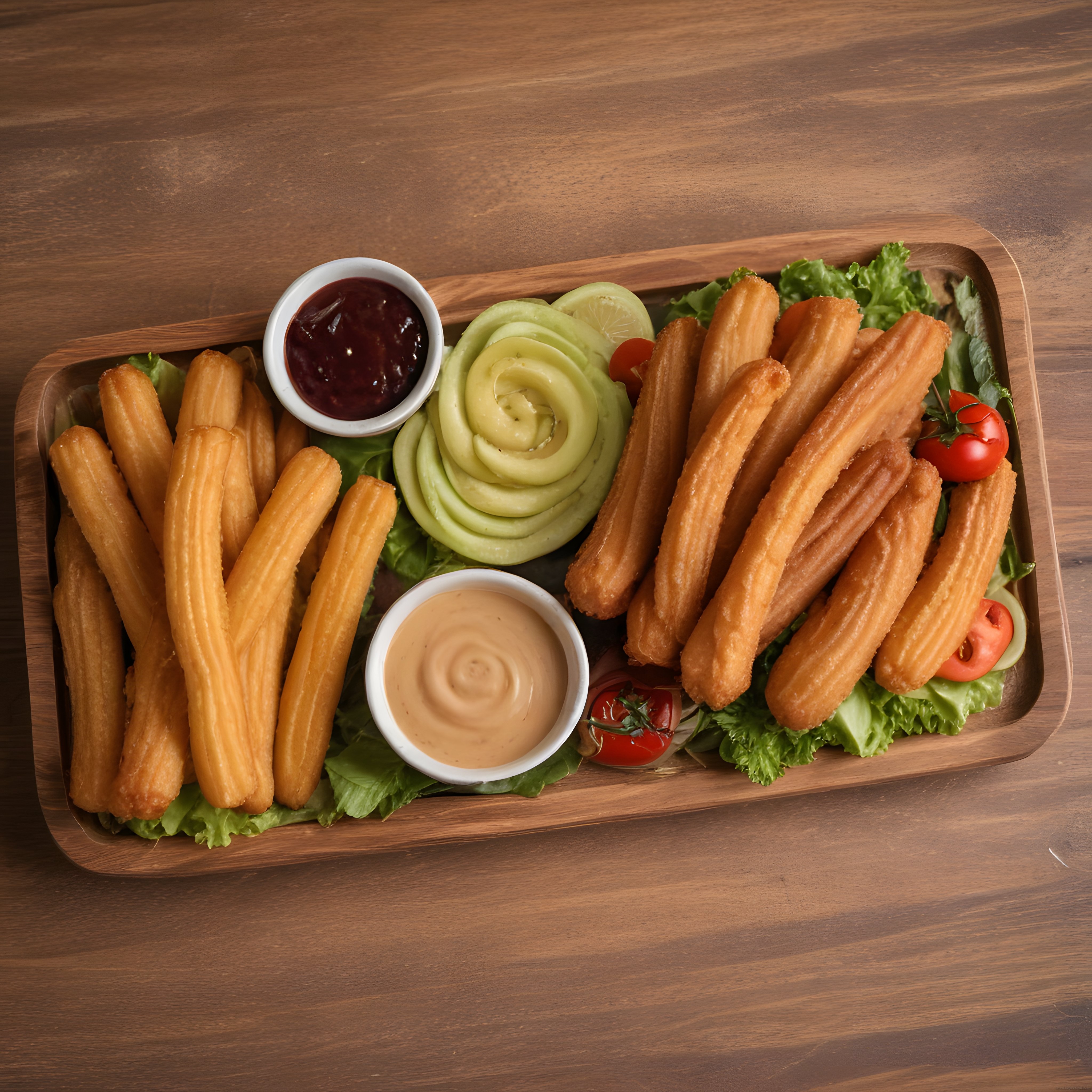 Altın Rengi Çıtır Churros ve Çift Soslu Şölen: Ev Yapımı Tatlı Sunumu