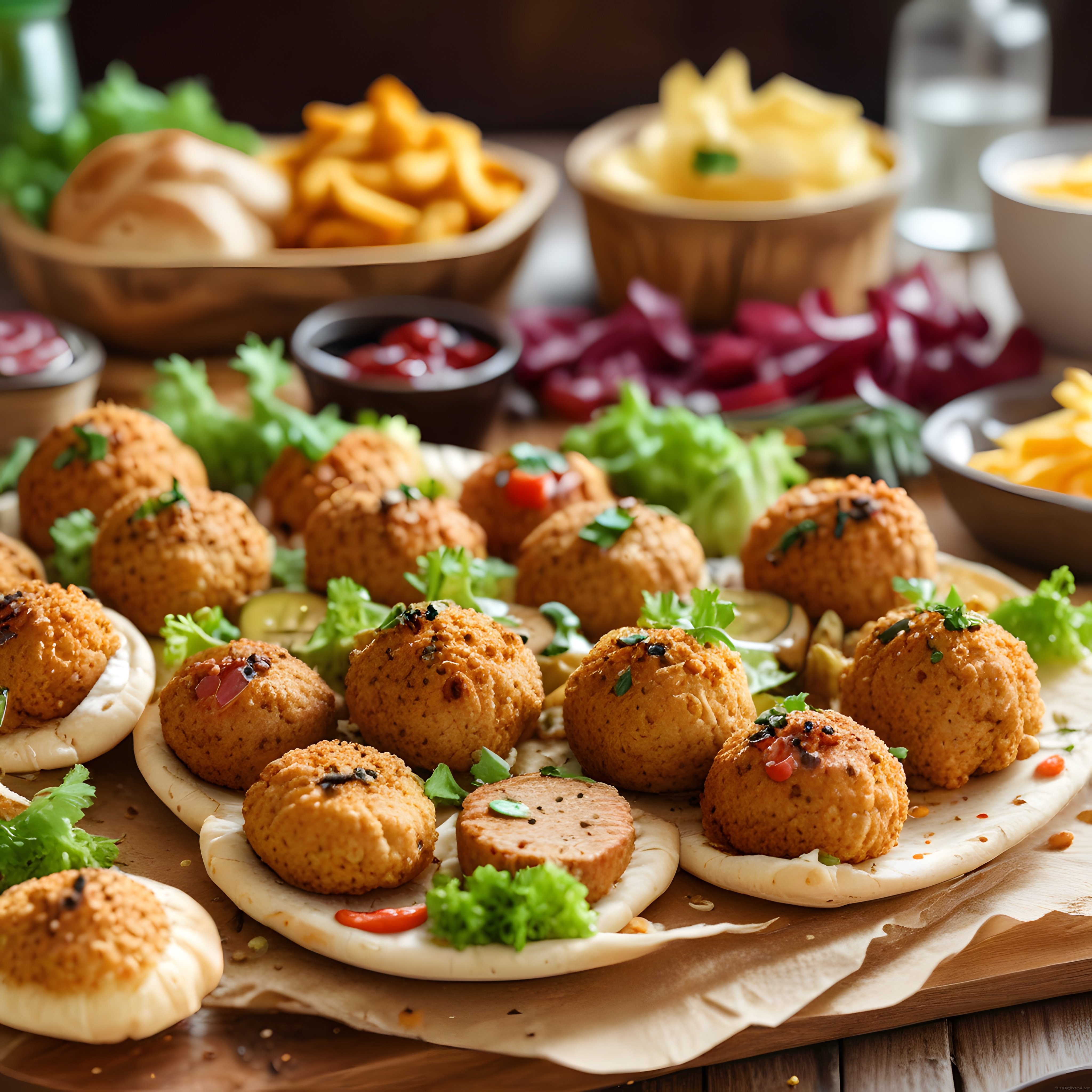 Altın Rengi Çıtır Falafel Topları: Ortadoğu Lezzeti ve Özenli Sunum