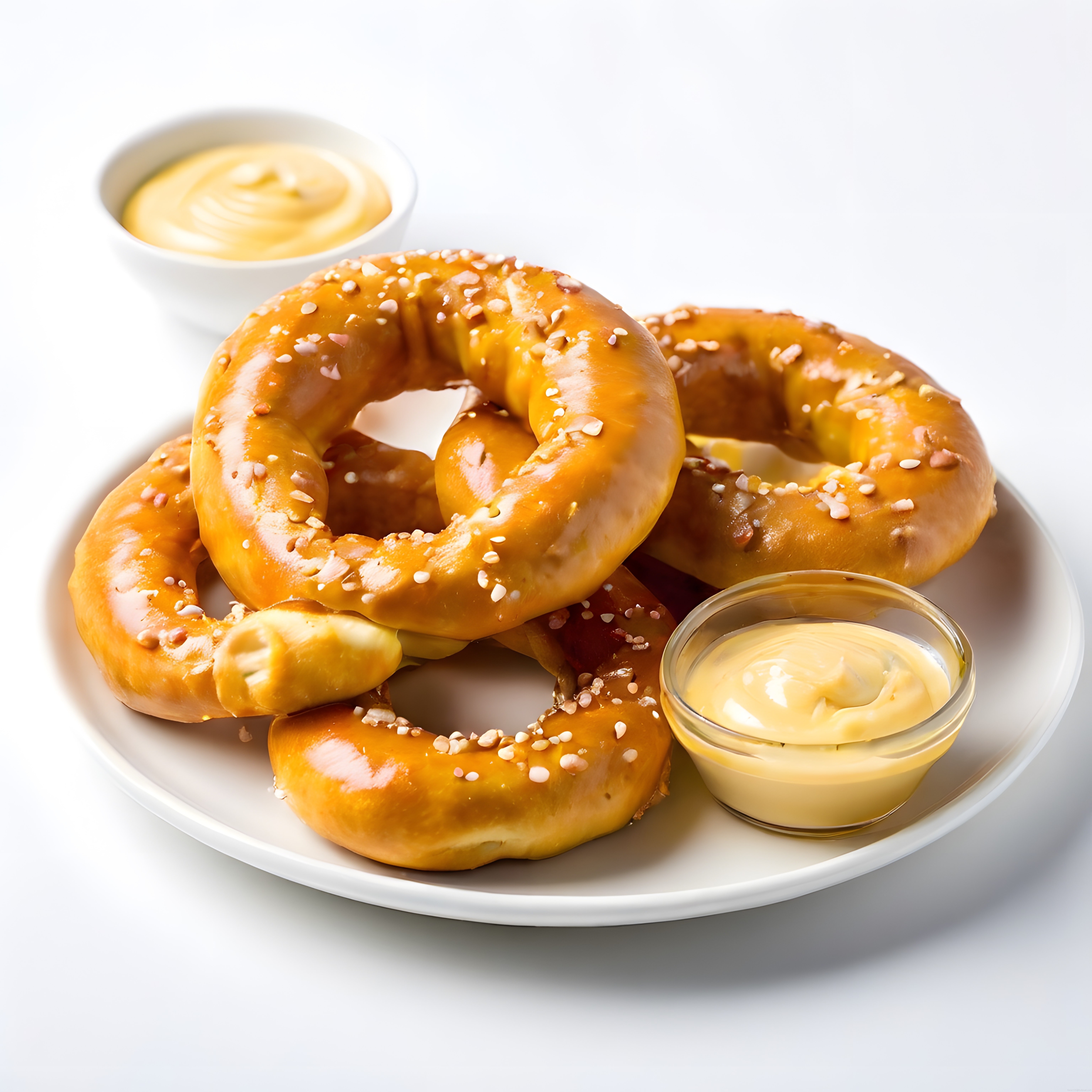 Altın Rengi Çıtır Tuzlu Pretzeller ve Hardal Sosuyla Göz Alıcı Lezzet Sunumu