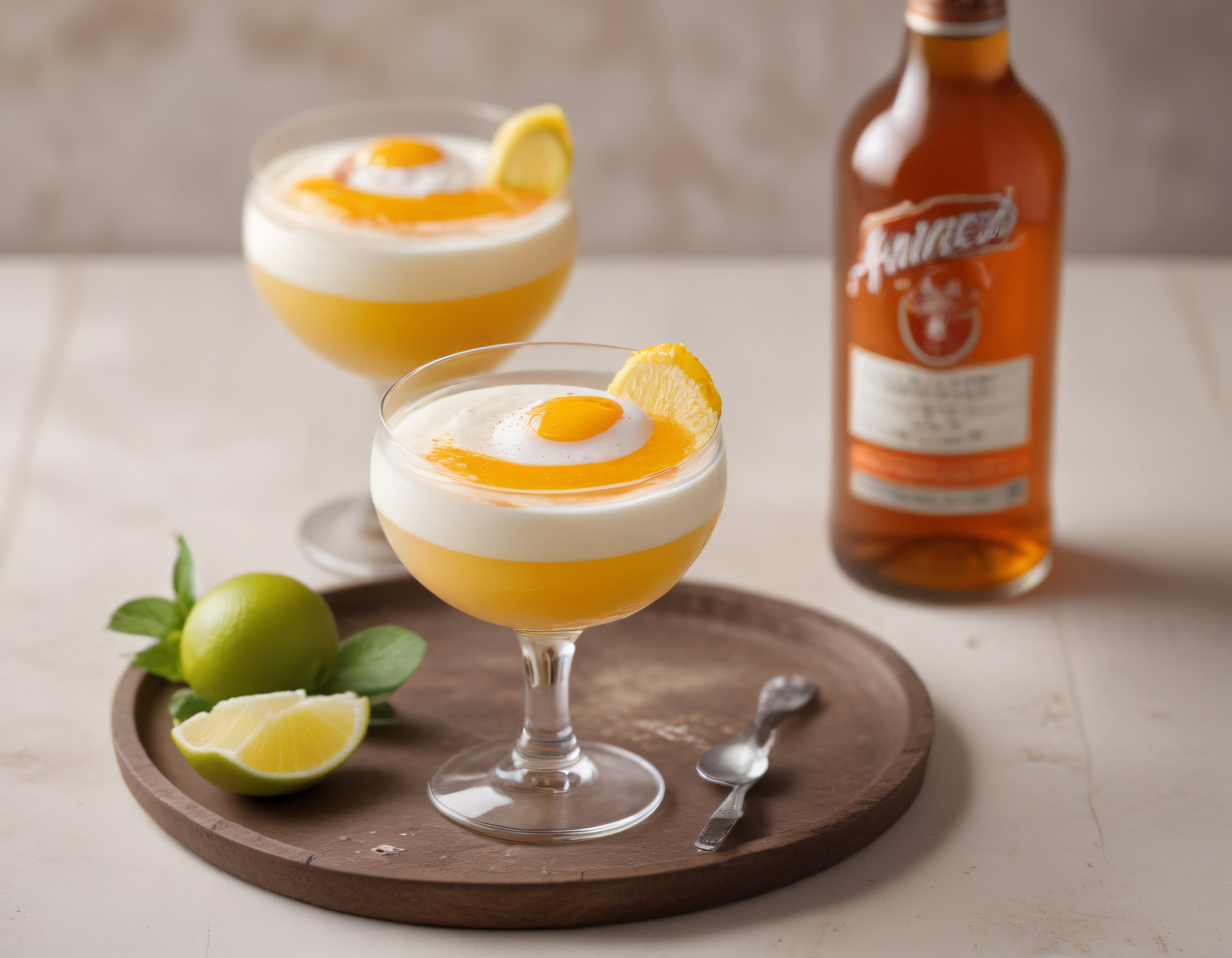 Amaretto Sour Kokteyl Sunumu: Limon ve Badem Aromalı Şık İçecek Tarifi