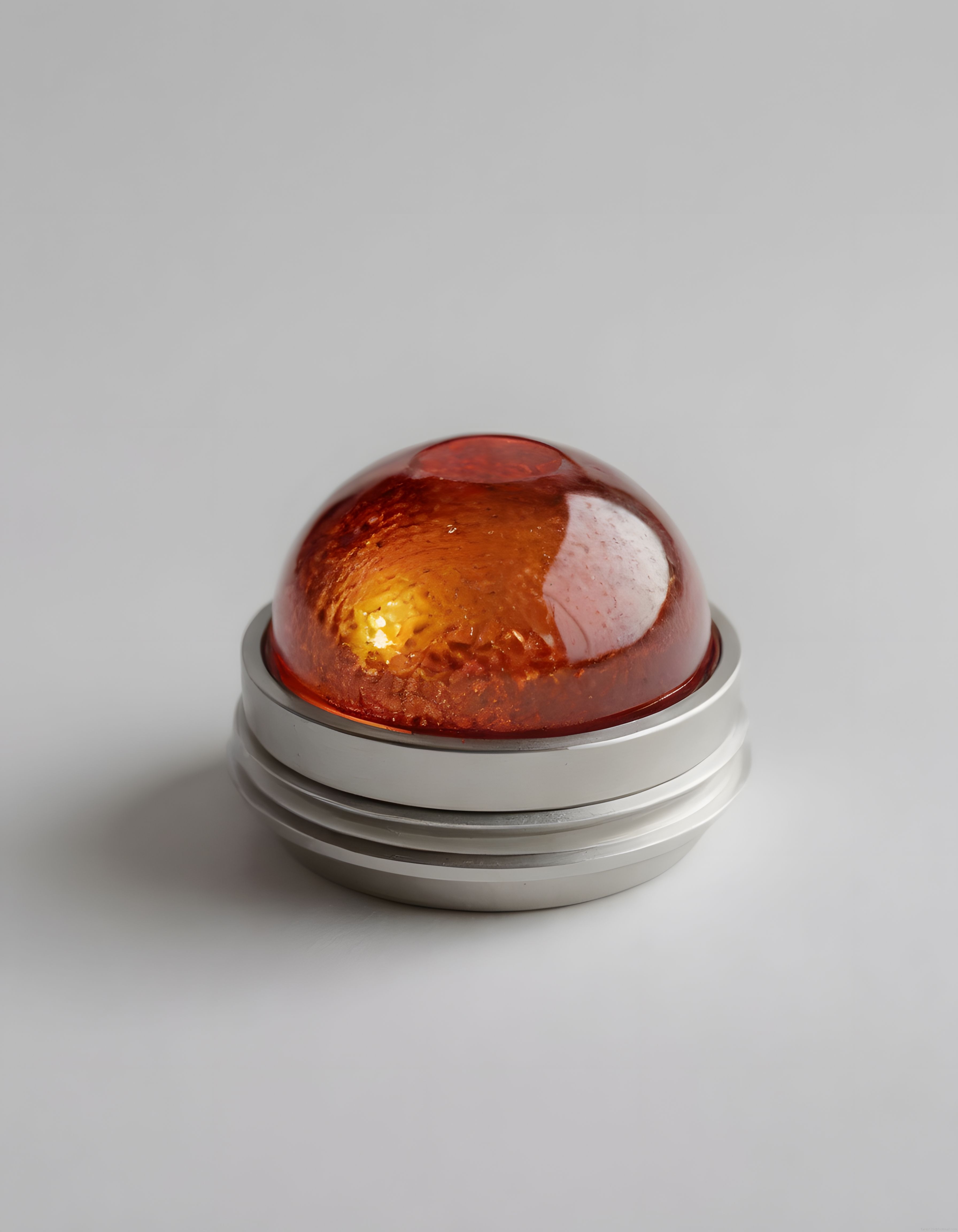Amber reçineli kubbe tasarımlı modern 3D dekoratif masa lambası ve sanat objesi