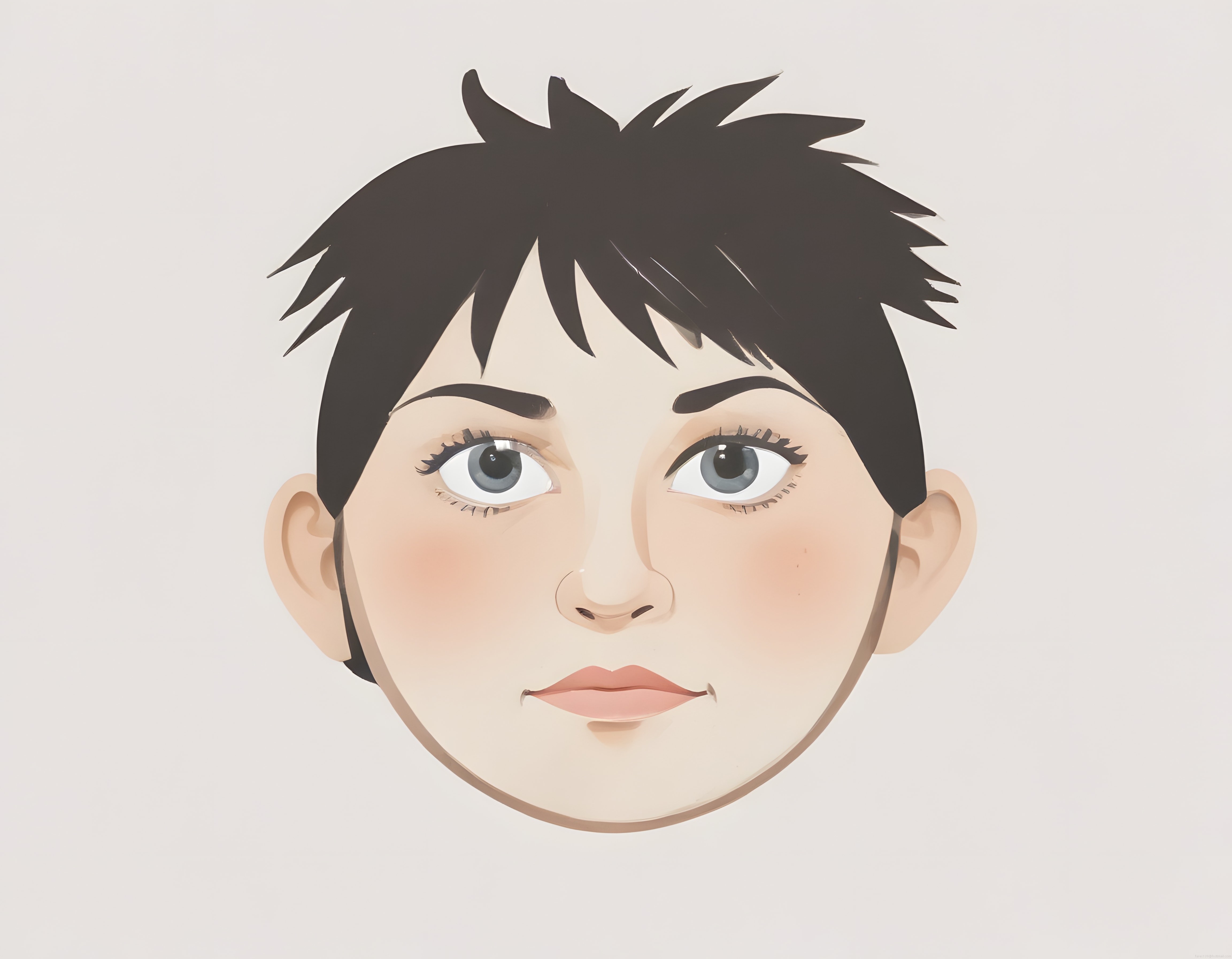 Anime Stili Dijital Karakter Portresi ve Modern İllüstrasyon Örneği