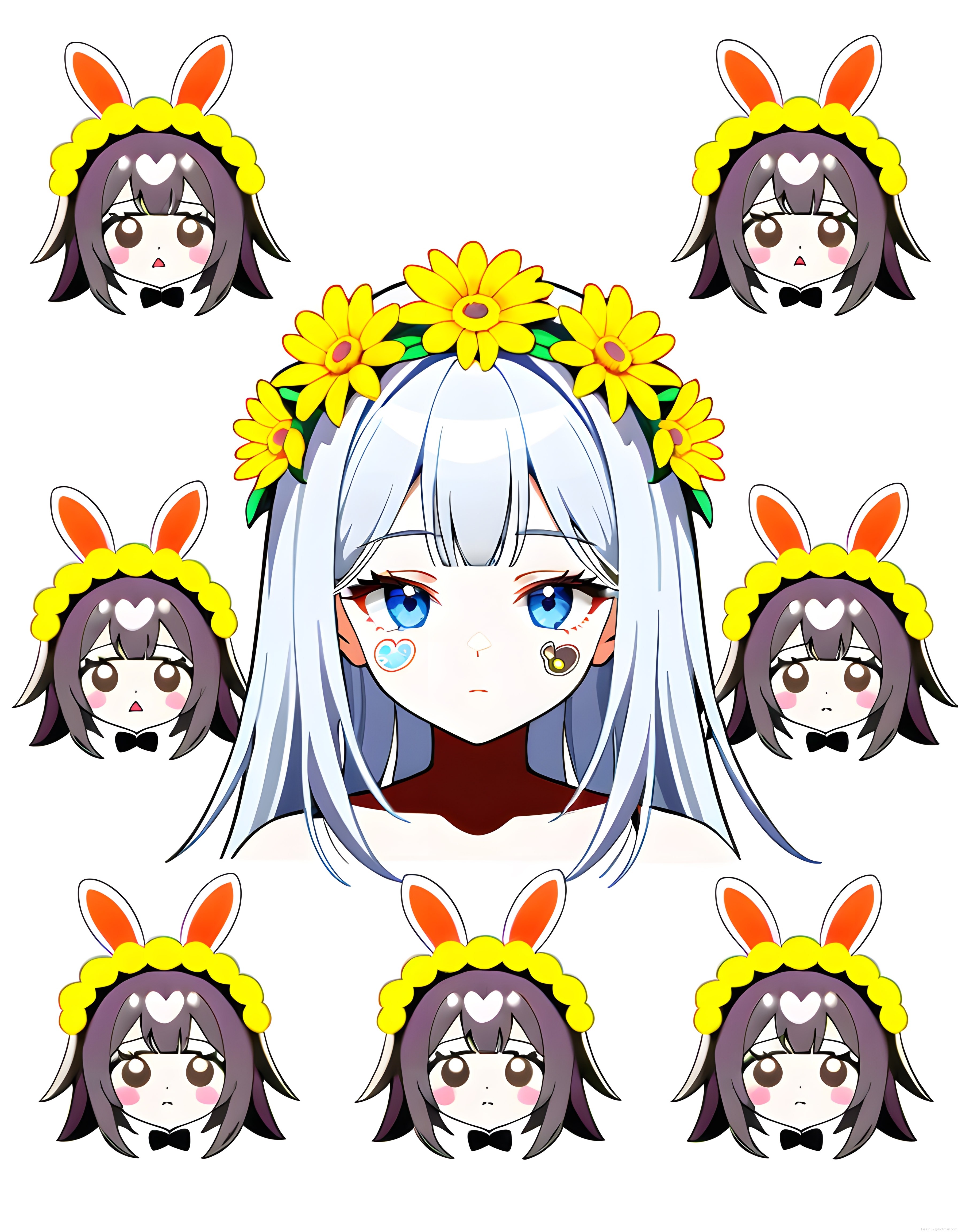 Anime Stili Dijital Karakter Tasarımı ve Tavşan Kulaklı Sevimli Figürler