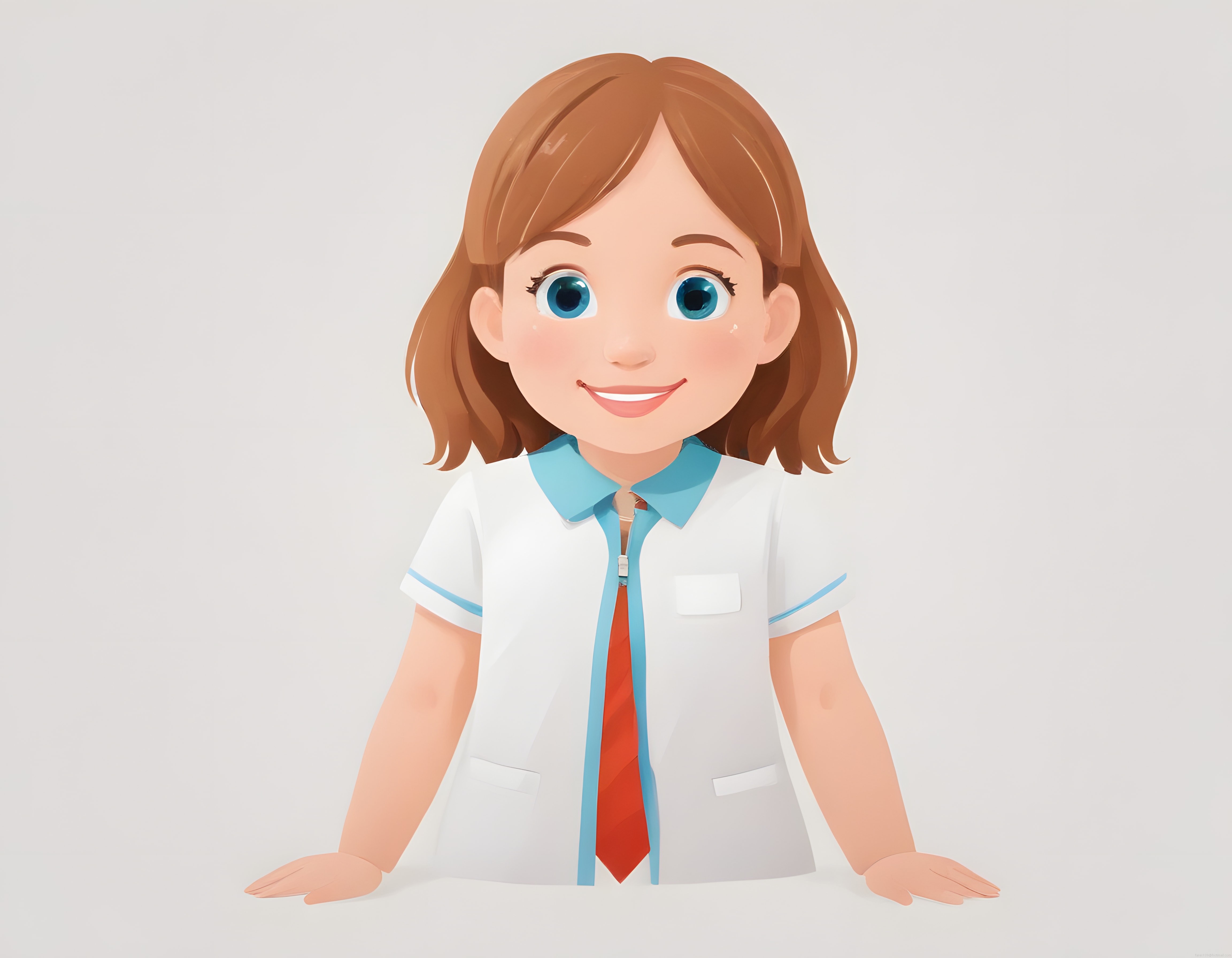 Anime tarzı üniformalı kız karakteri: masum sağlık personeli çizim tasarımı
