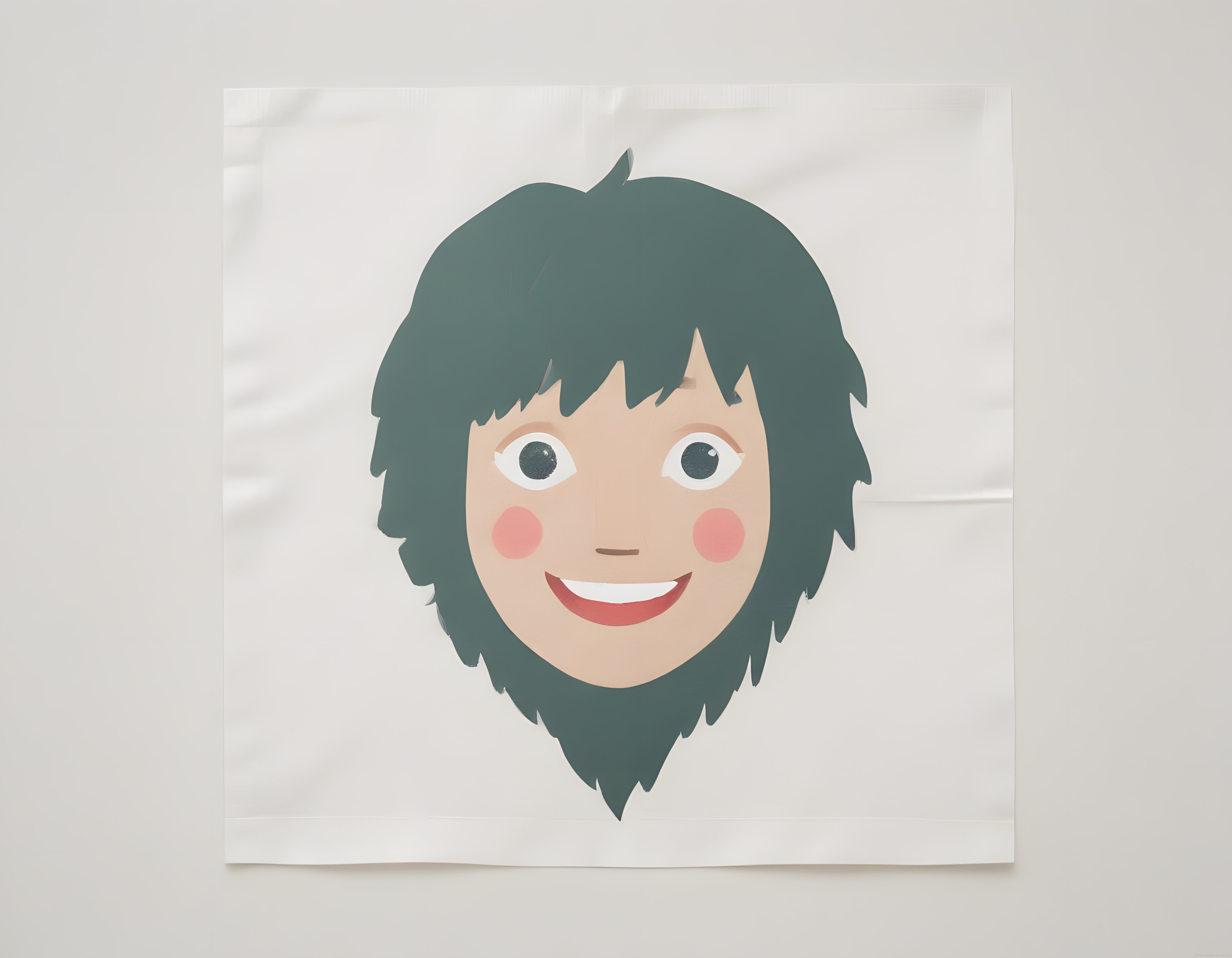 Anime Tarzı Yeşil Saçlı Karakter İllüstrasyonlu Minimalist Duvar Afişi
