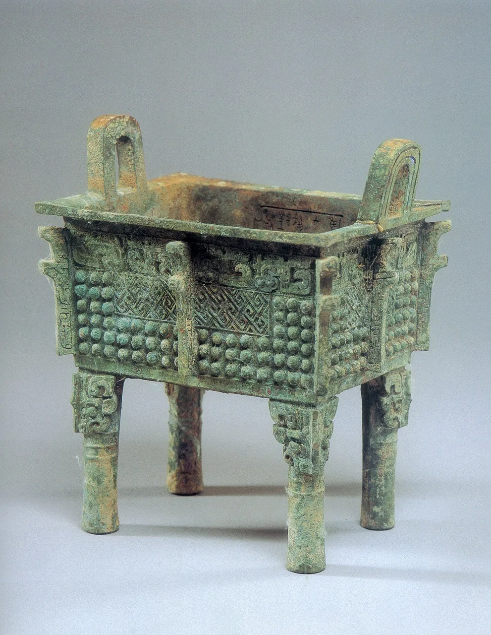 Antik Çin bronz fangding heykeli - tarihi eser