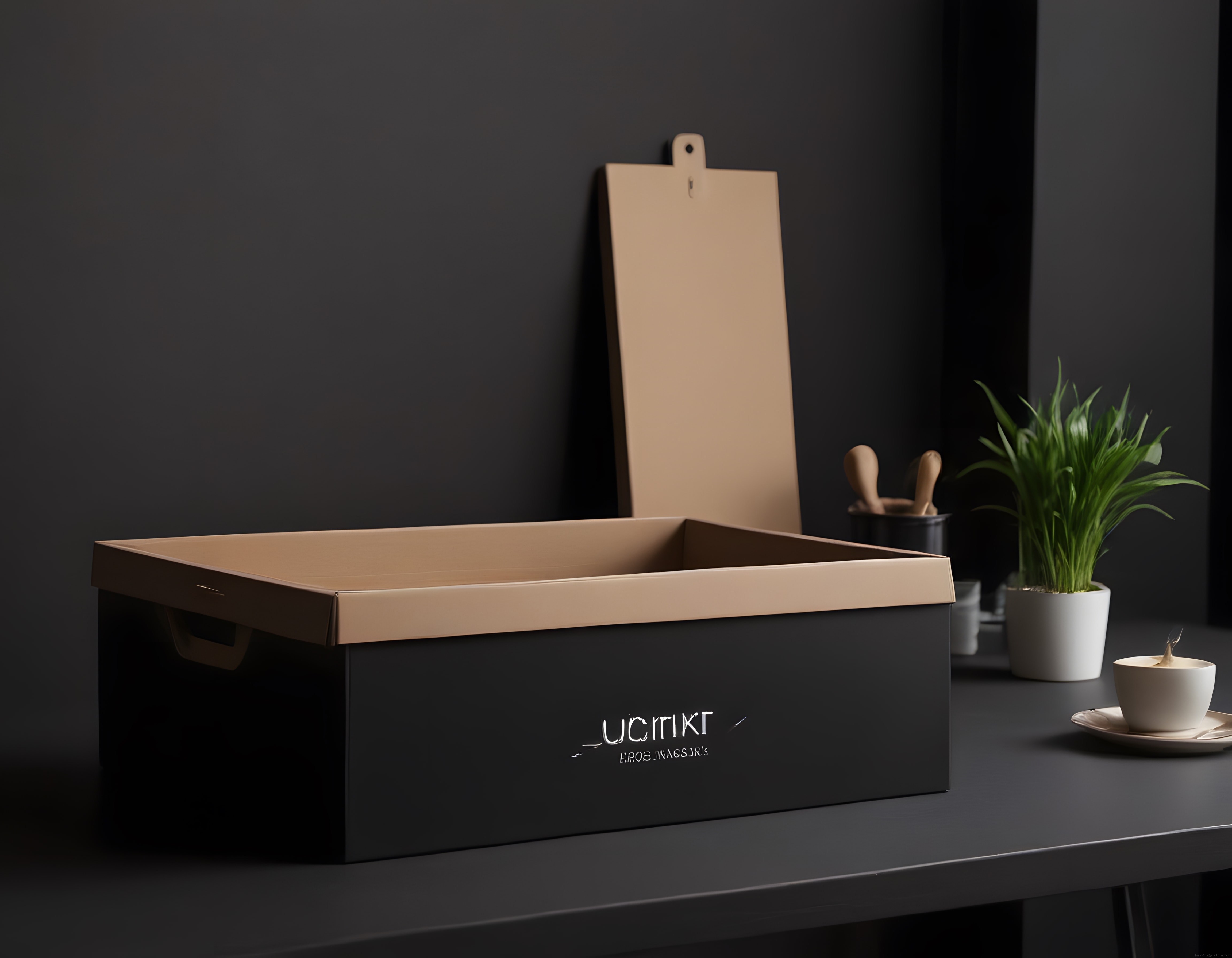 Antrasit Dekorasyonda Kraft Kutu, Mum ve Minimalist Stil Detayları