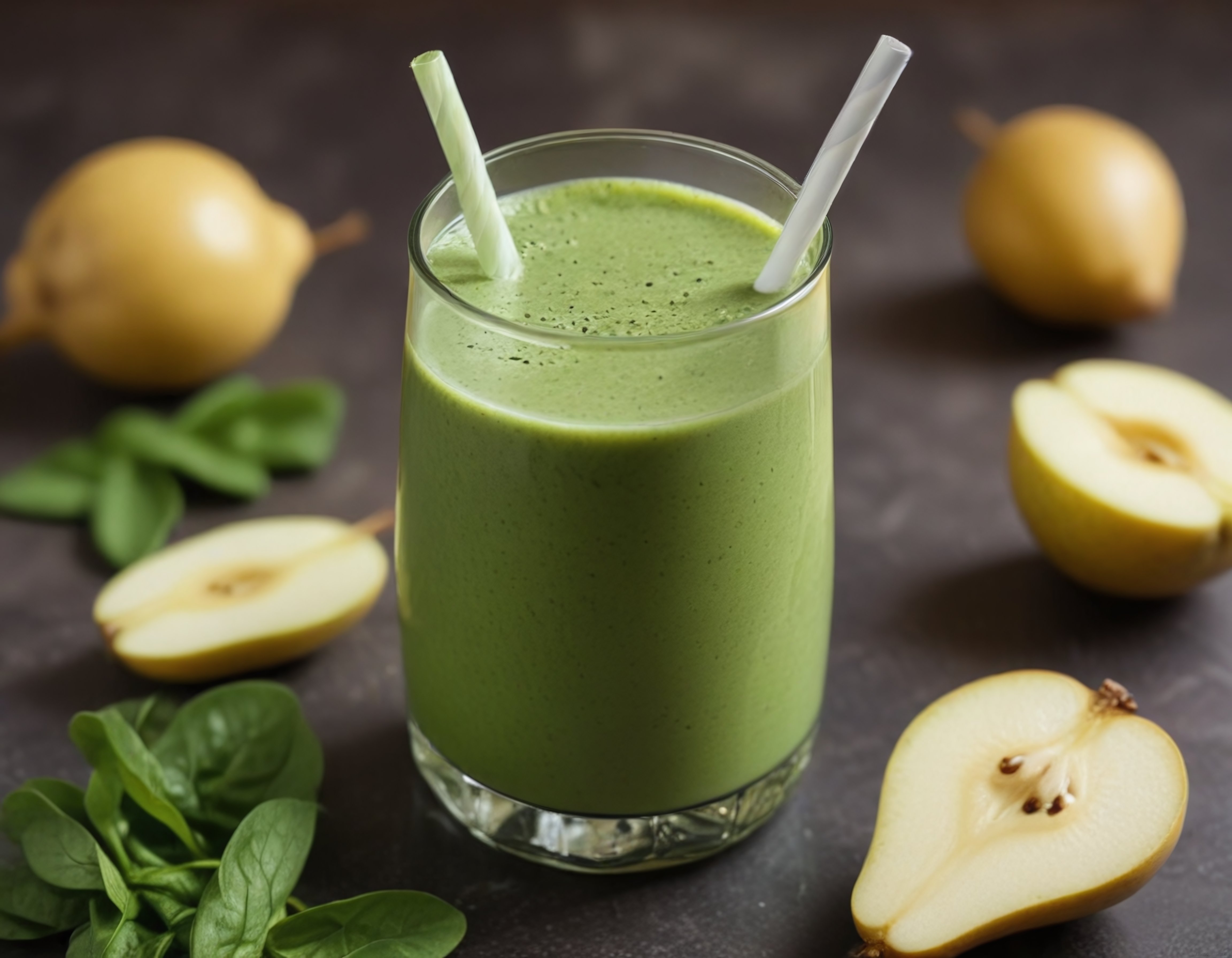Armutlu ve Ispanaklı Yeşil Smoothie: Sağlıklı ve Lezzetli Detoks İçeceği