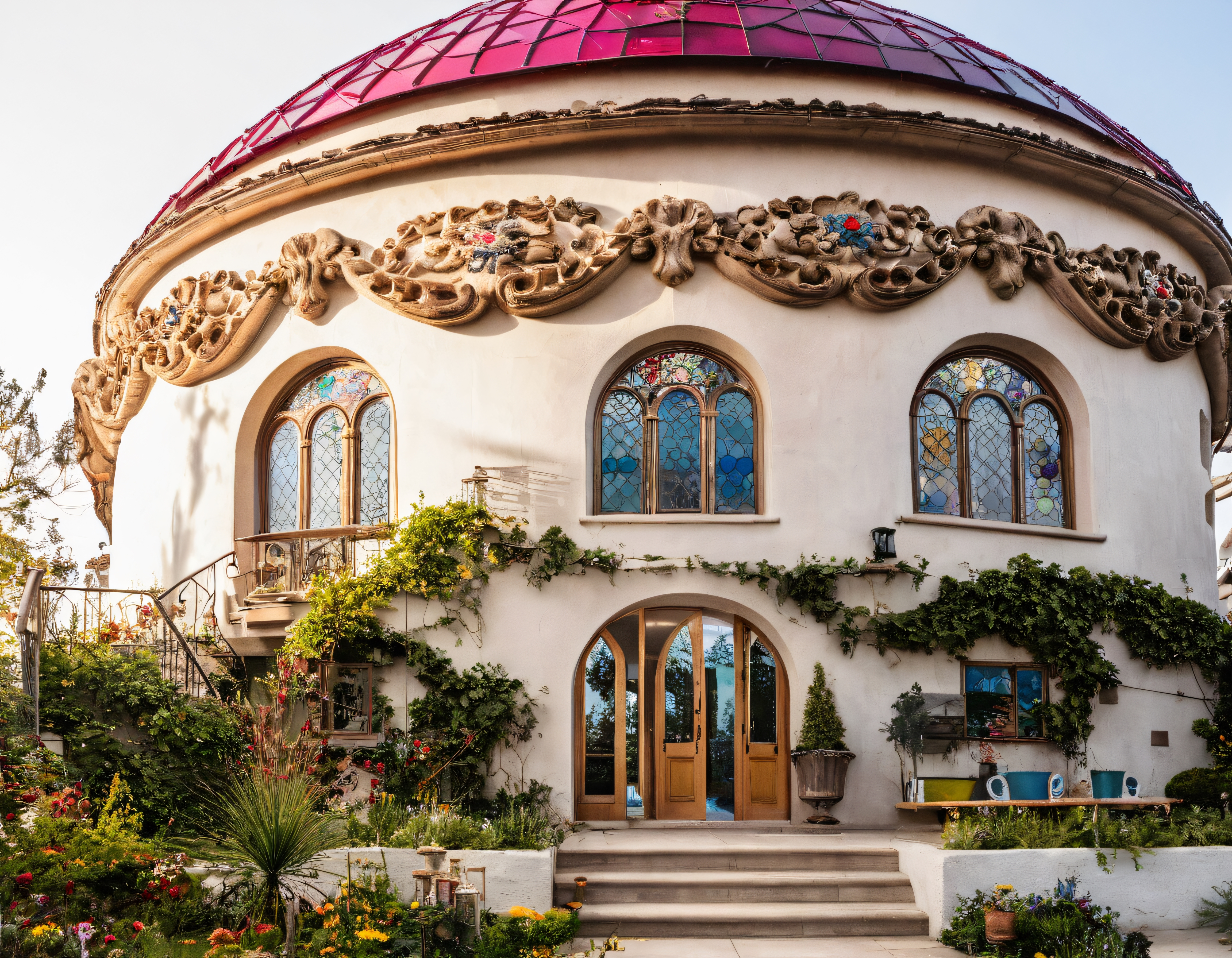 Art Nouveau Binası: Vitray Pencereler ve Süslü Taş Detaylarla Bezeli Cephe