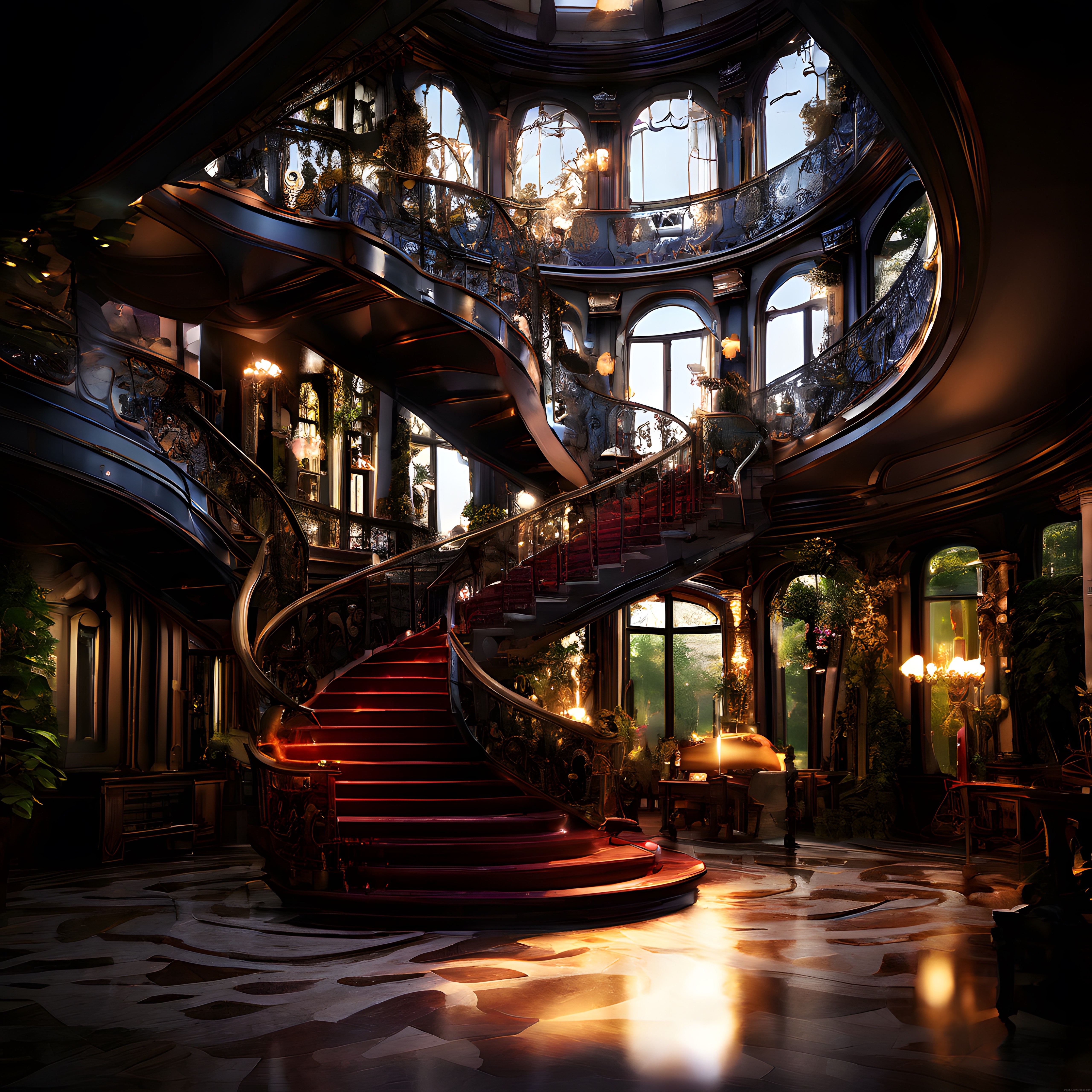 Art Nouveau Tarzı Köşkte Efsanevi Spiral Merdiven ve Işık Oyunları