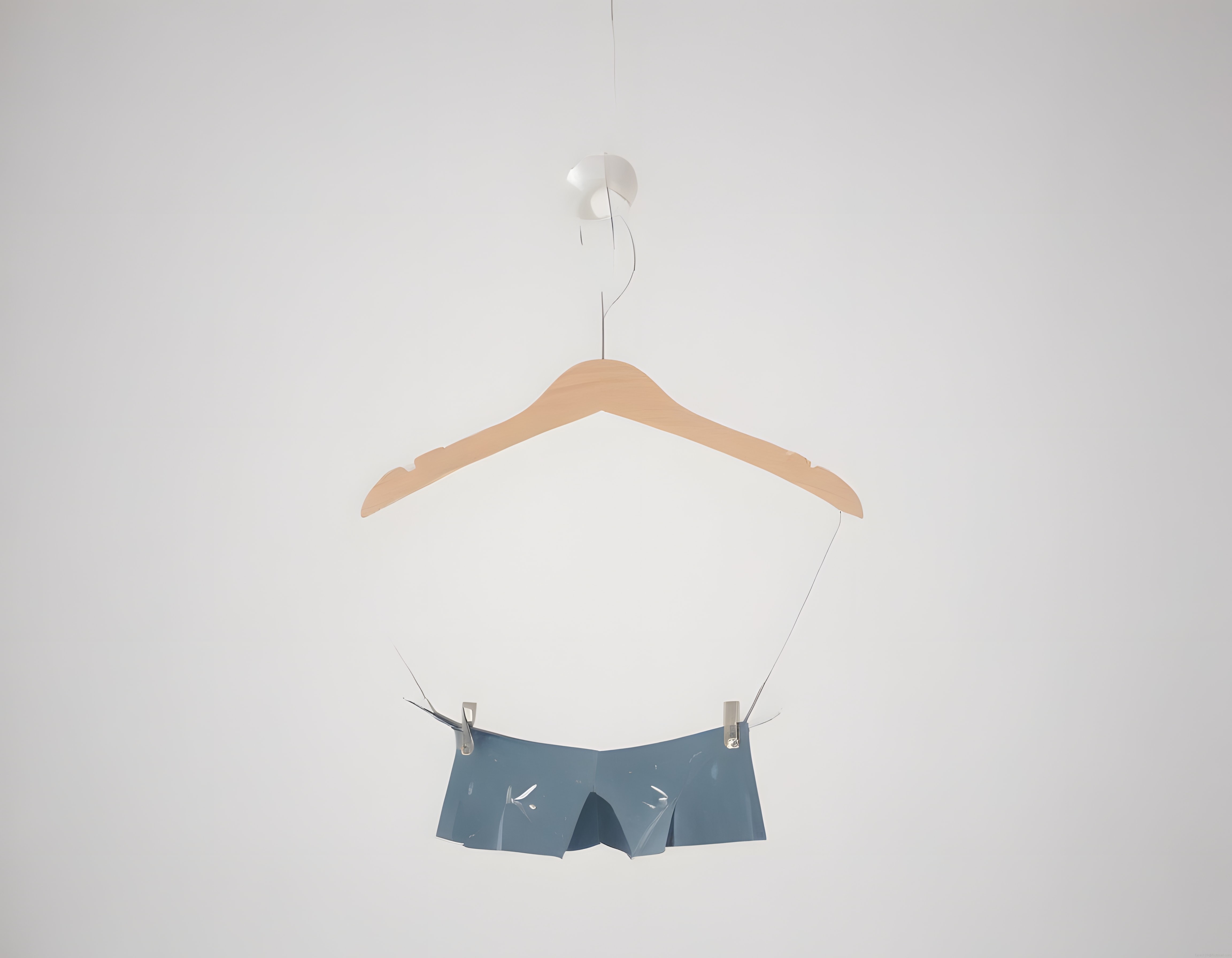 Askıda Mandallarla Tutulan Mavi Boxer: Stüdyo Çekiminde Minimalist Konsept