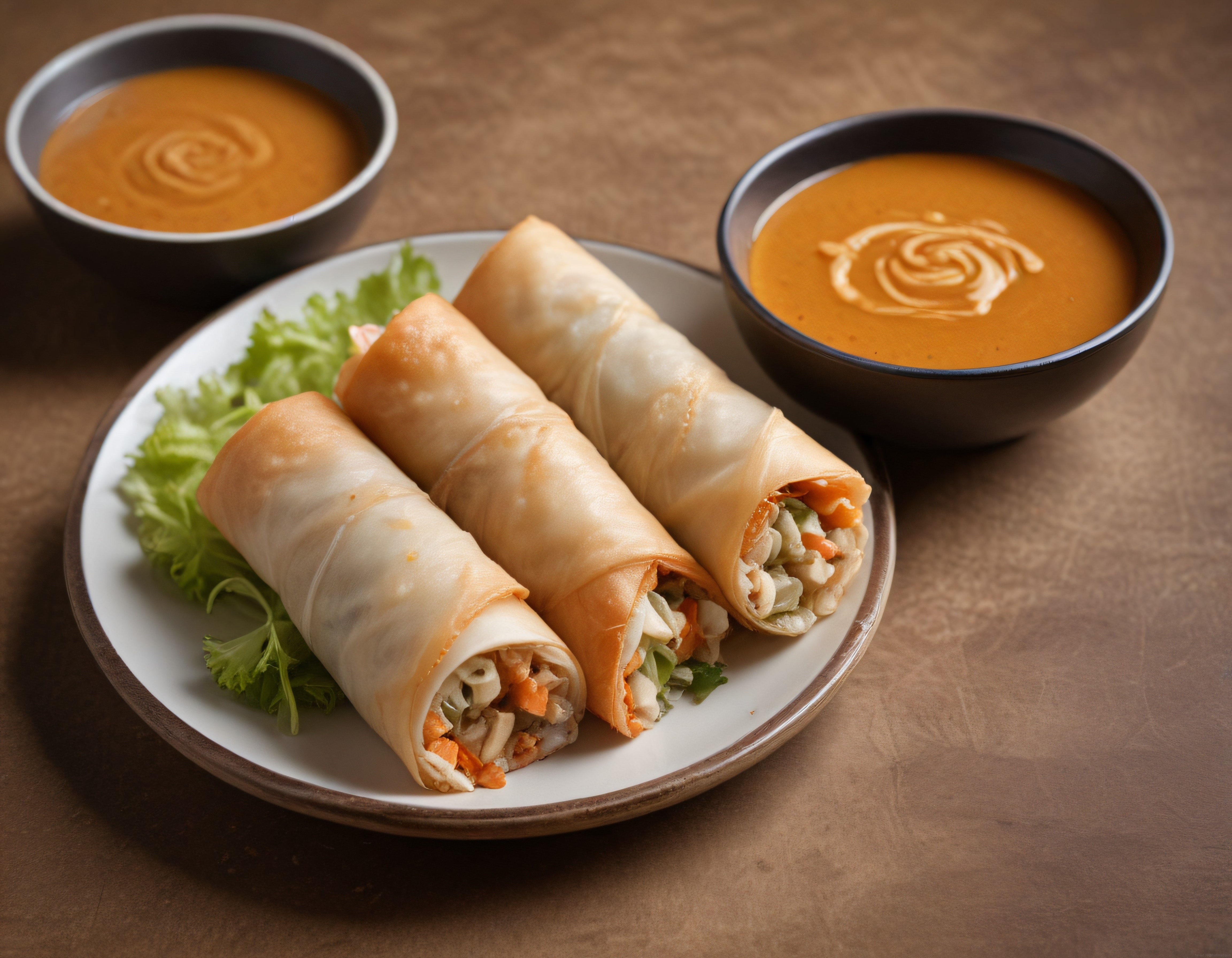 Asya Mutfağından Çıtır Tavuklu Spring Roll ve Özel Sos Eşliğinde
