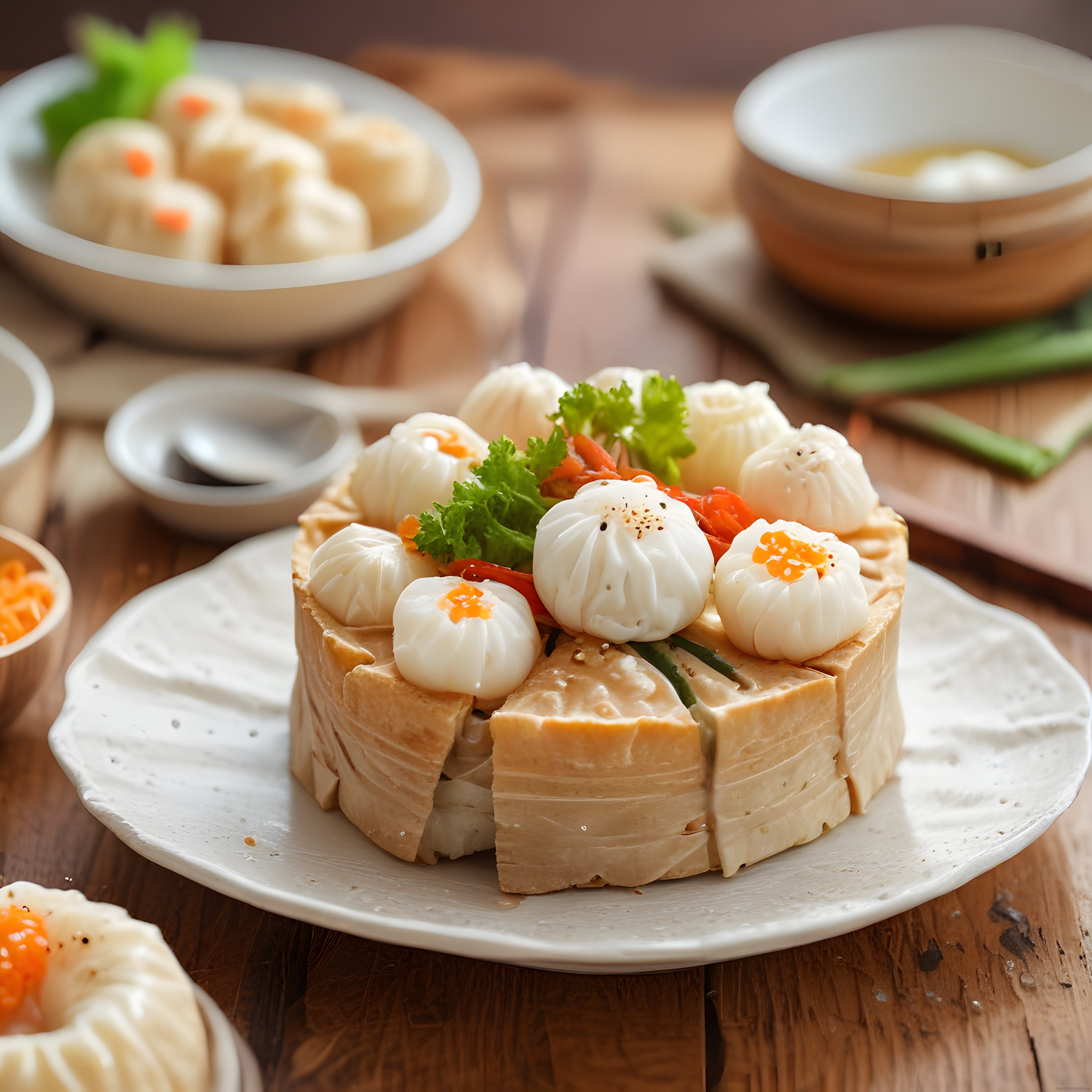 Asya Mutfağından Göz Alıcı Dim Sum Sunumu ve Buharda Pişmiş Çörekler