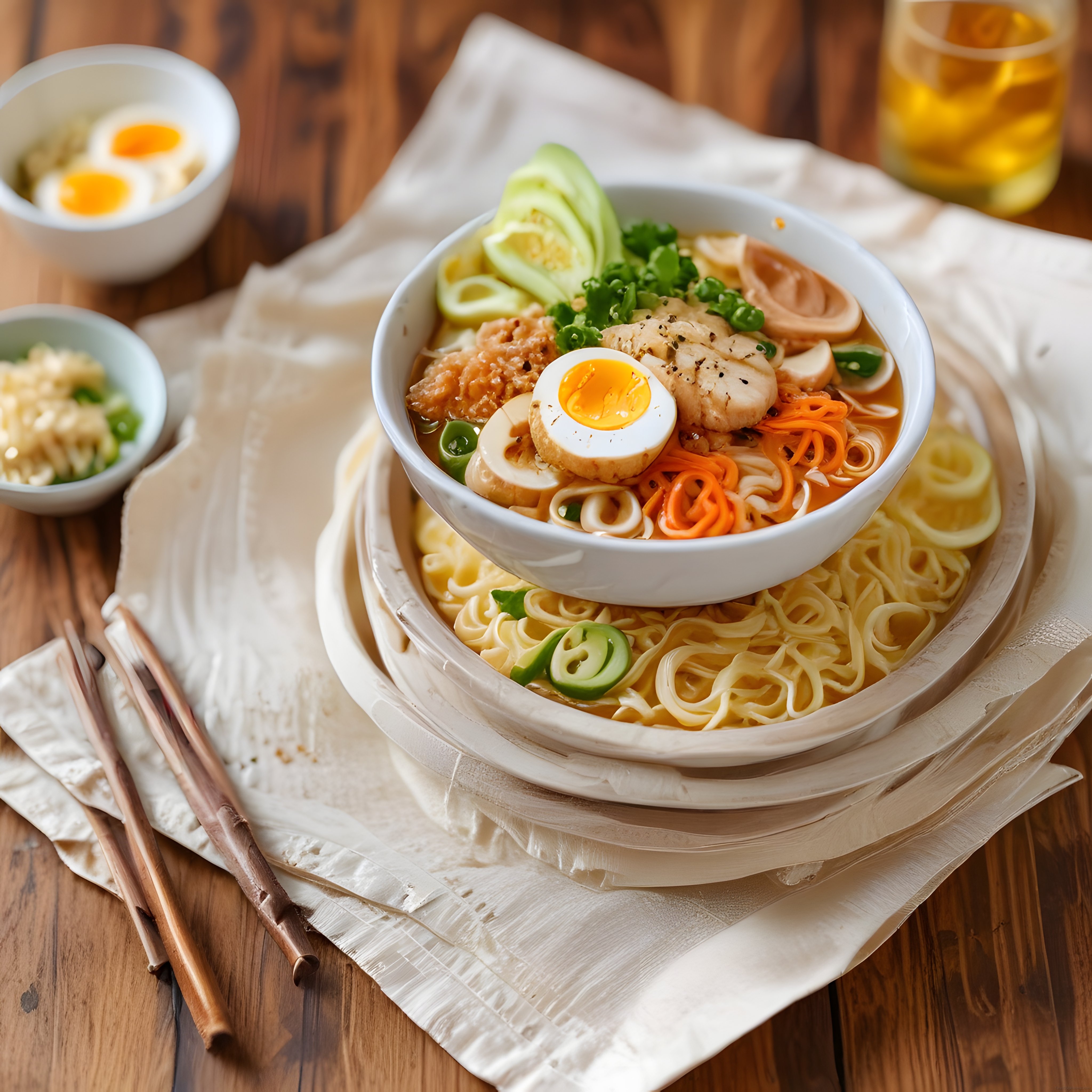 Asya Mutfağından Nefis Tavuklu Ramen: Yumurta, Mantar ve Taze Sebzelerle