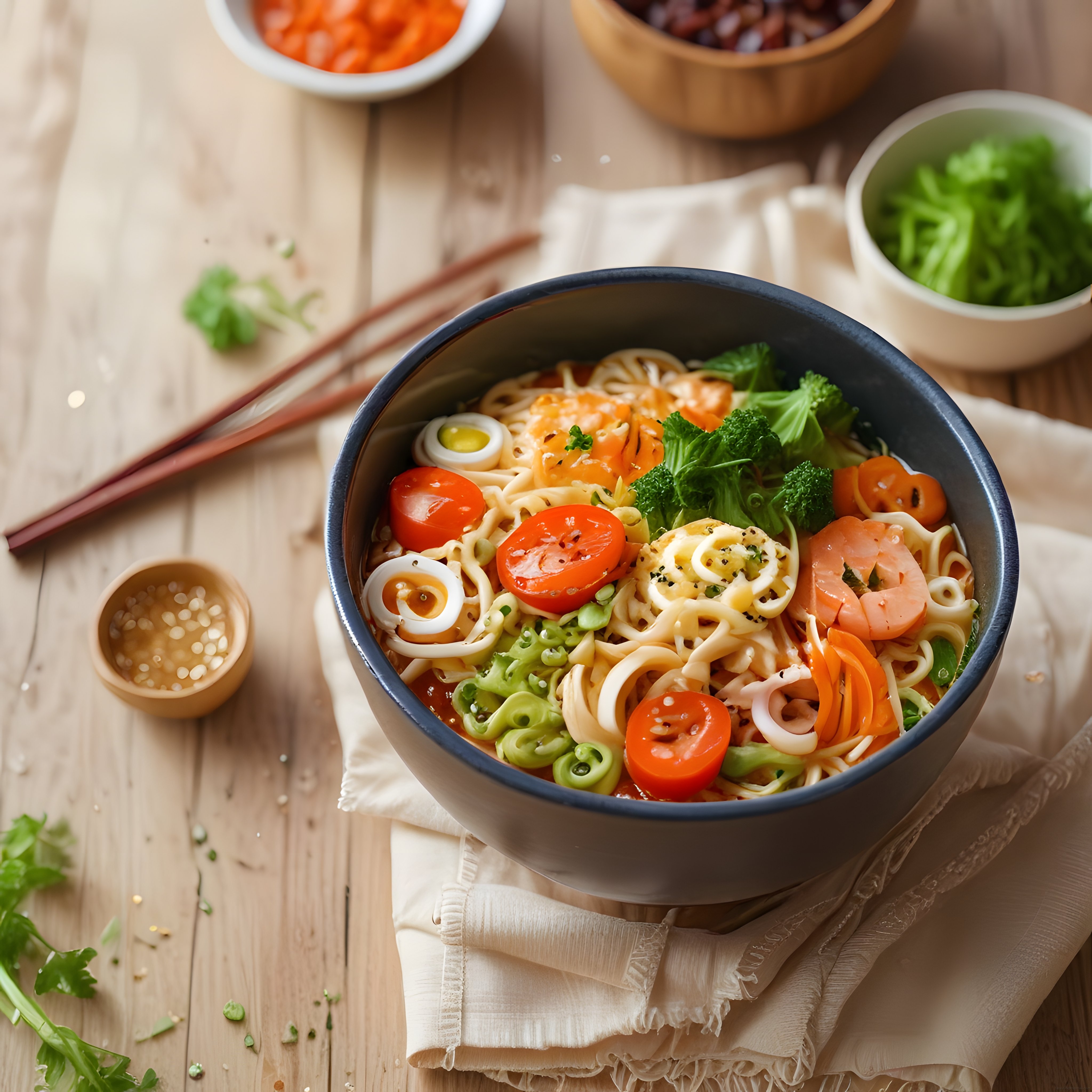 Asya Usulü Sebzeli ve Yumurtalı Noodle Kasesi: Ev Yapımı Ramen Tarifi