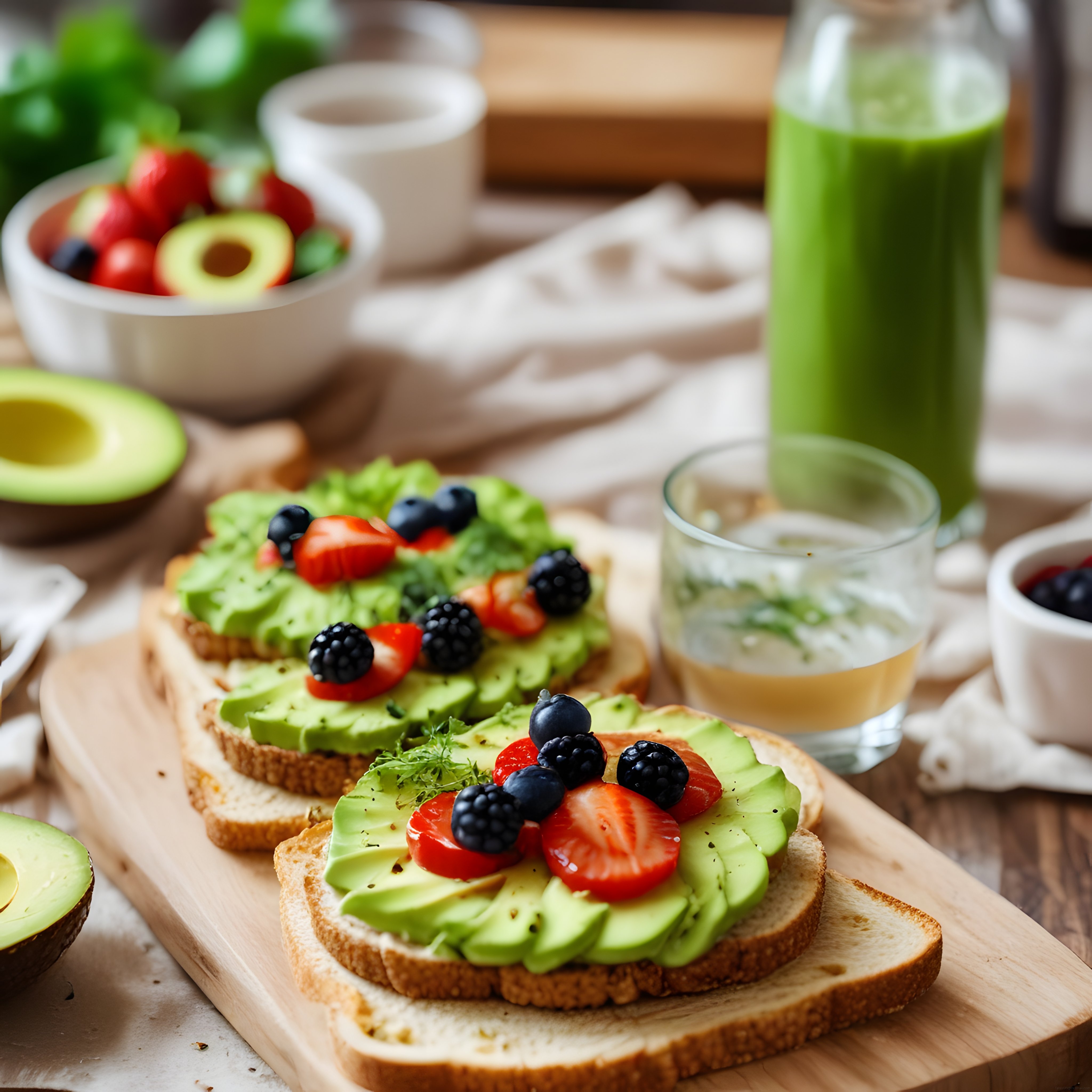 Avokado Dilimli Tost ve Orman Meyveleri: Renkli ve Besleyici Kahvaltı