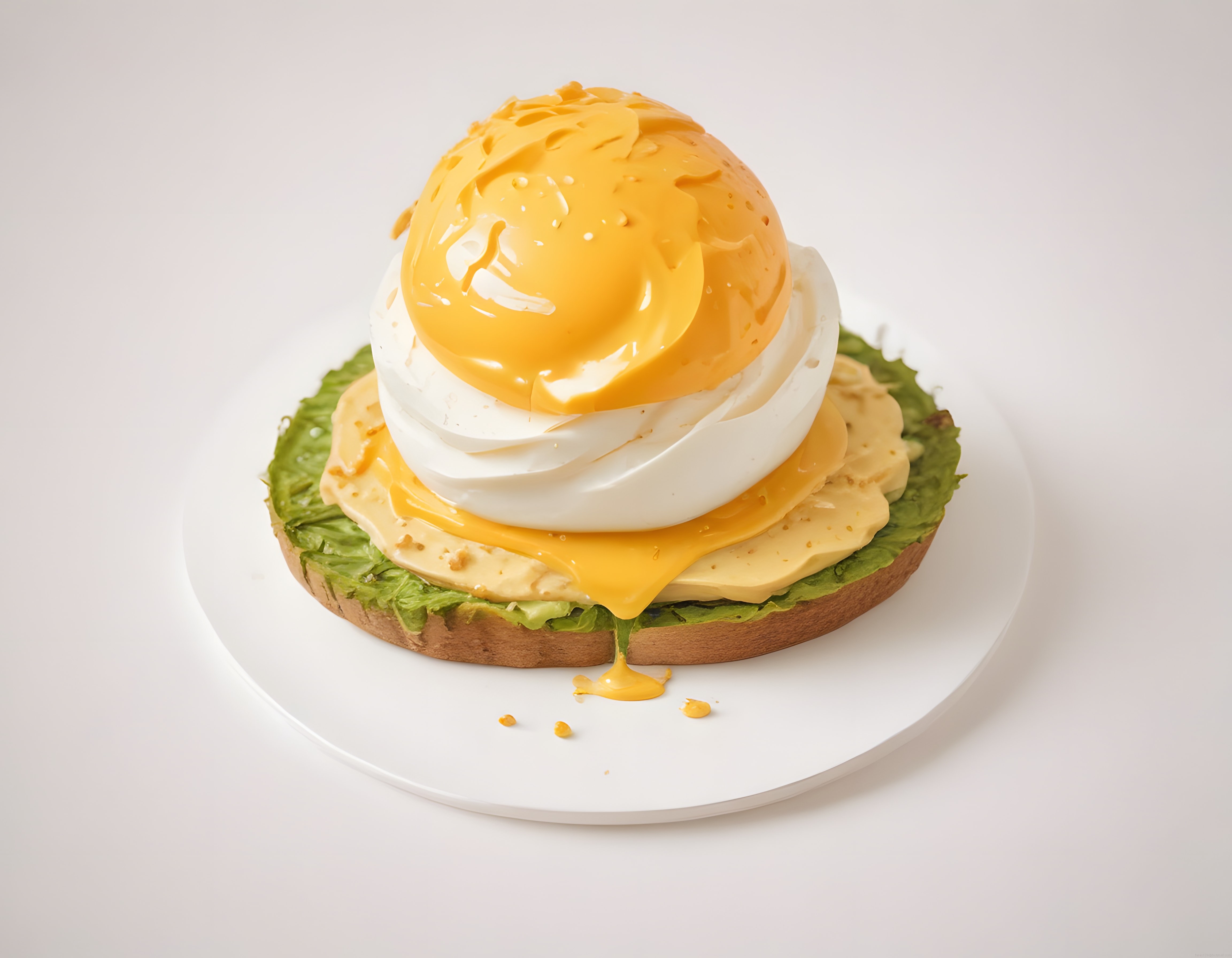 Avokado Tost Üzerinde Poşe Yumurta ve Erimiş Cheddar Peynir Sosu ile Kahvaltı