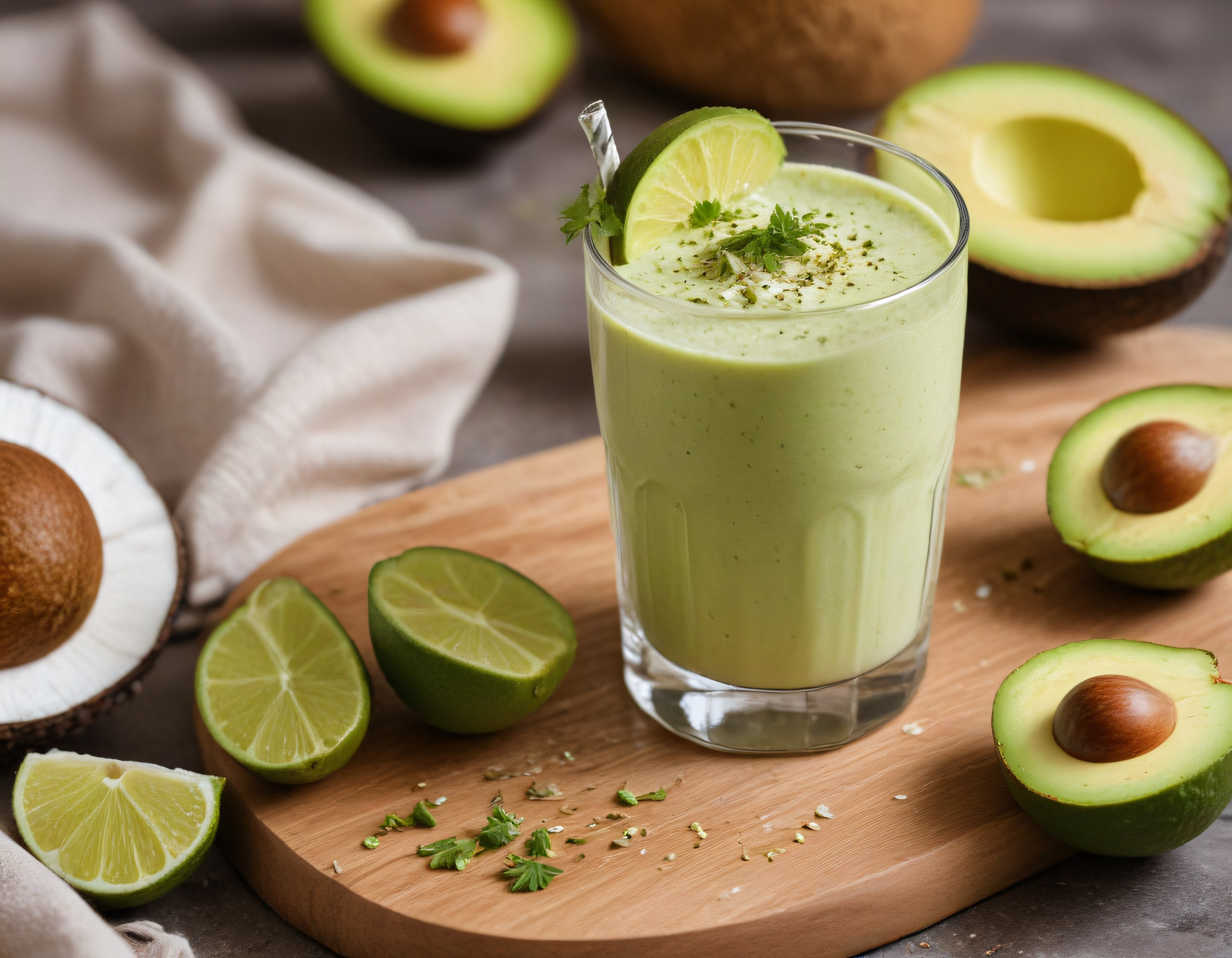 Avokado ve Hindistan Cevizli Ferahlatıcı Yeşil Smoothie İçeceği Tarifi