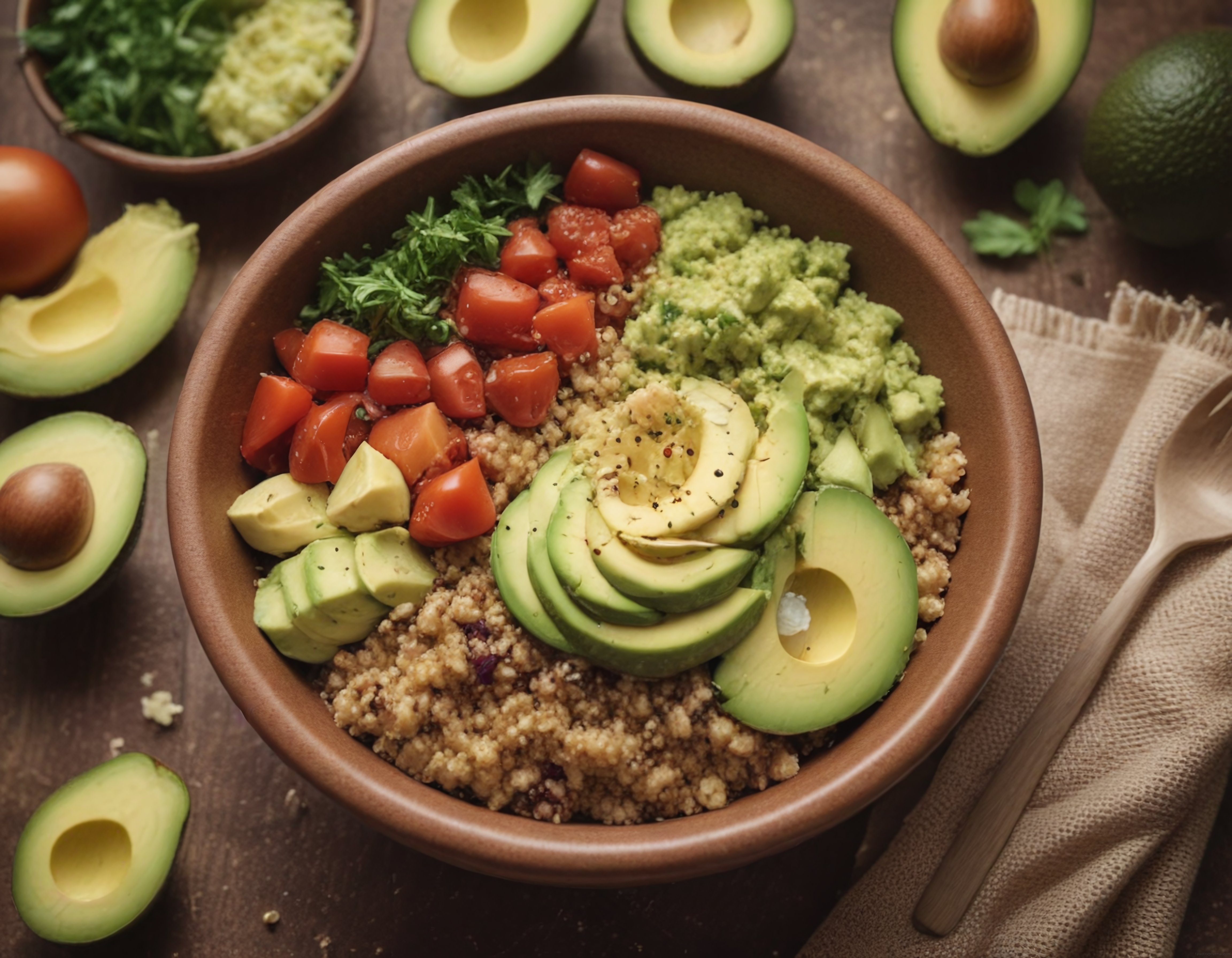 Avokado ve Kinoalı Sağlıklı Vegan Bowl: Taze Malzemelerle Besleyici Bir Öğün