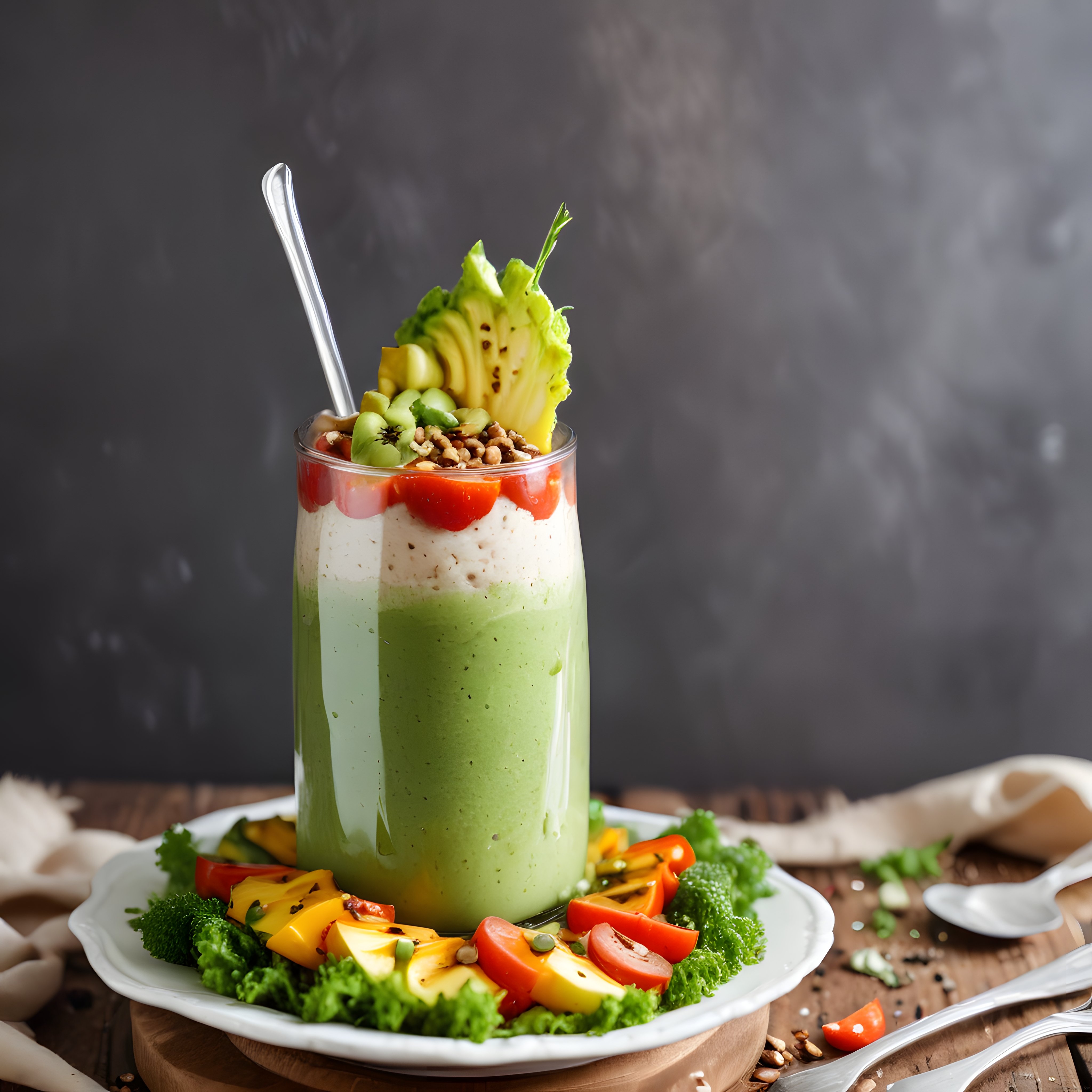 Avokado ve Sebzelerle Hazırlanan Sağlıklı Katmanlı Vegan Smoothie Tarifi