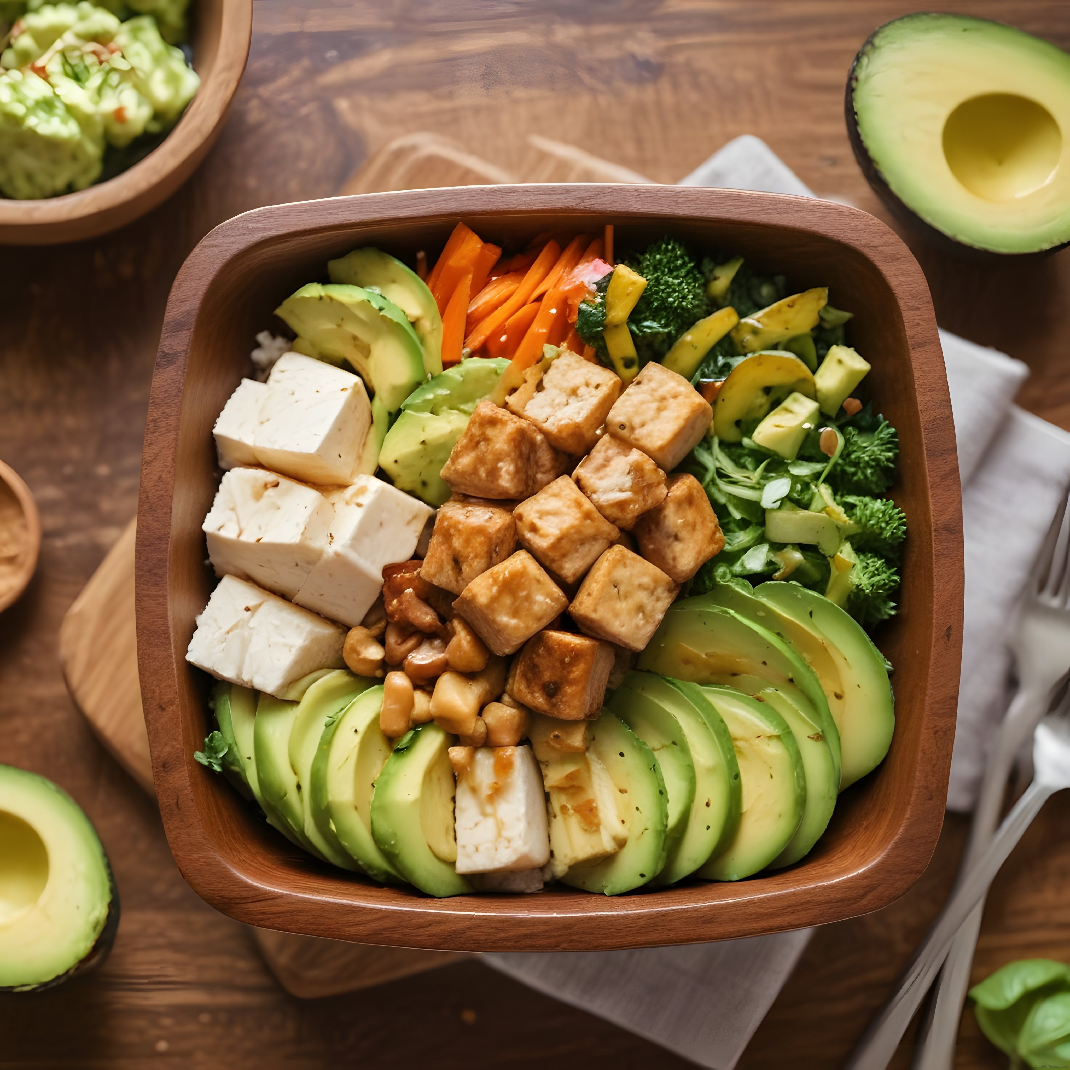 Avokado ve Tofulu Renkli Vegan Buddha Kase: Sağlıklı ve Lezzetli Beslenme