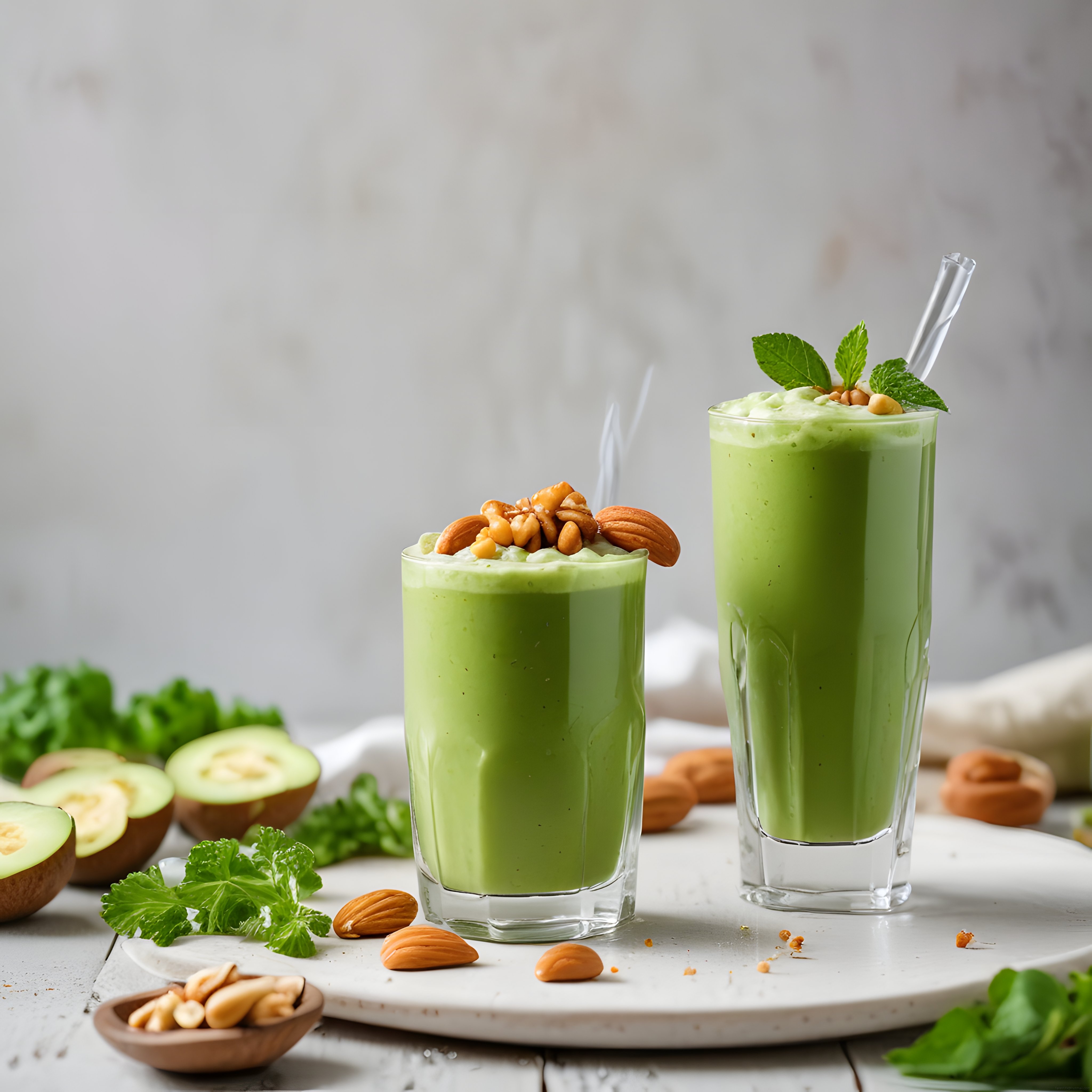 Avokadolu Bademli Yeşil Smoothie: Sağlıklı ve Kremalı Ev Yapımı İçecek Tarifi