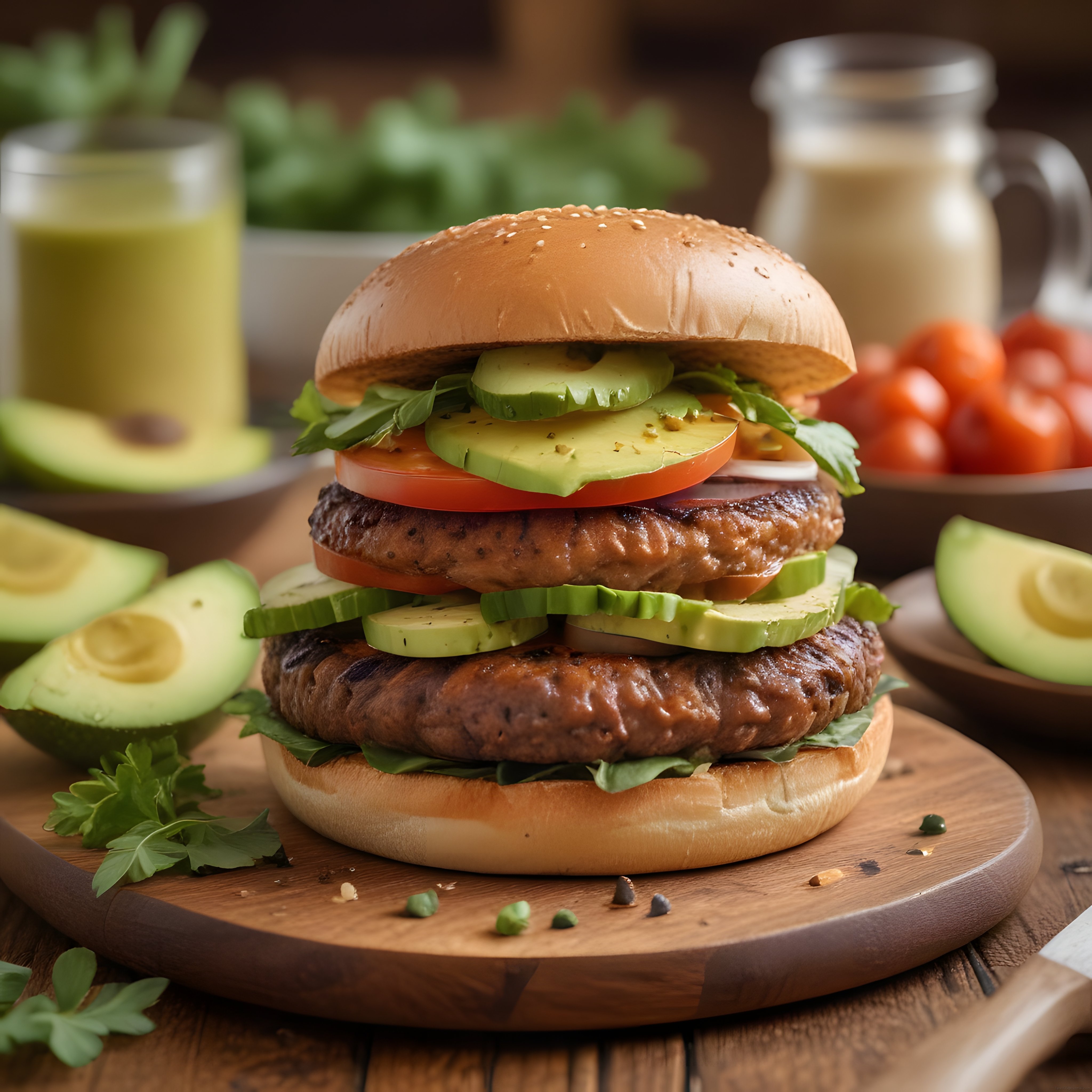 Avokadolu Çift Katlı Ev Yapımı Hamburger Tarifi ve Pratik Sunum Önerileri