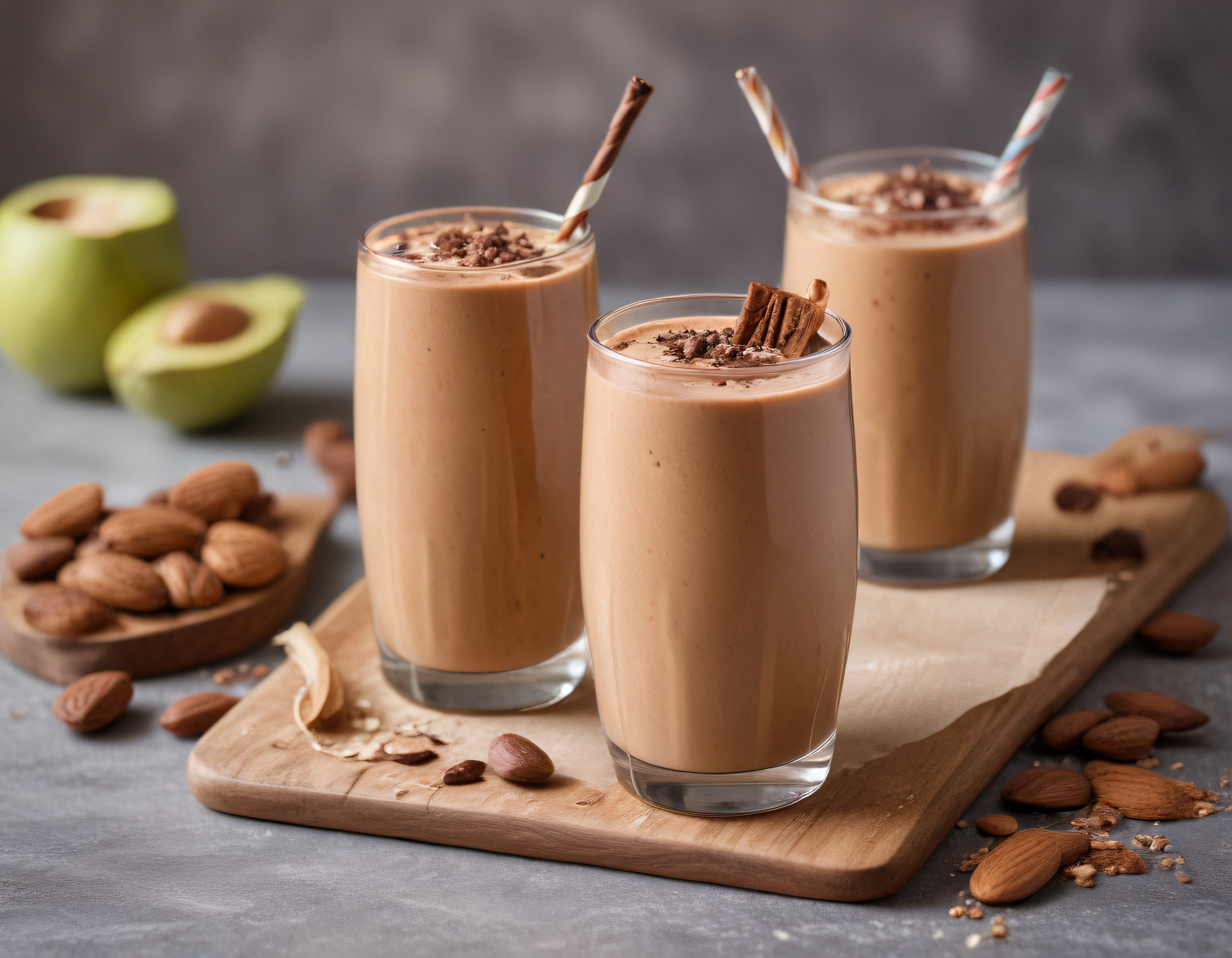 Avokadolu Çikolatalı Smoothie: Kakao ve Bademli Kahvaltı İçeceği