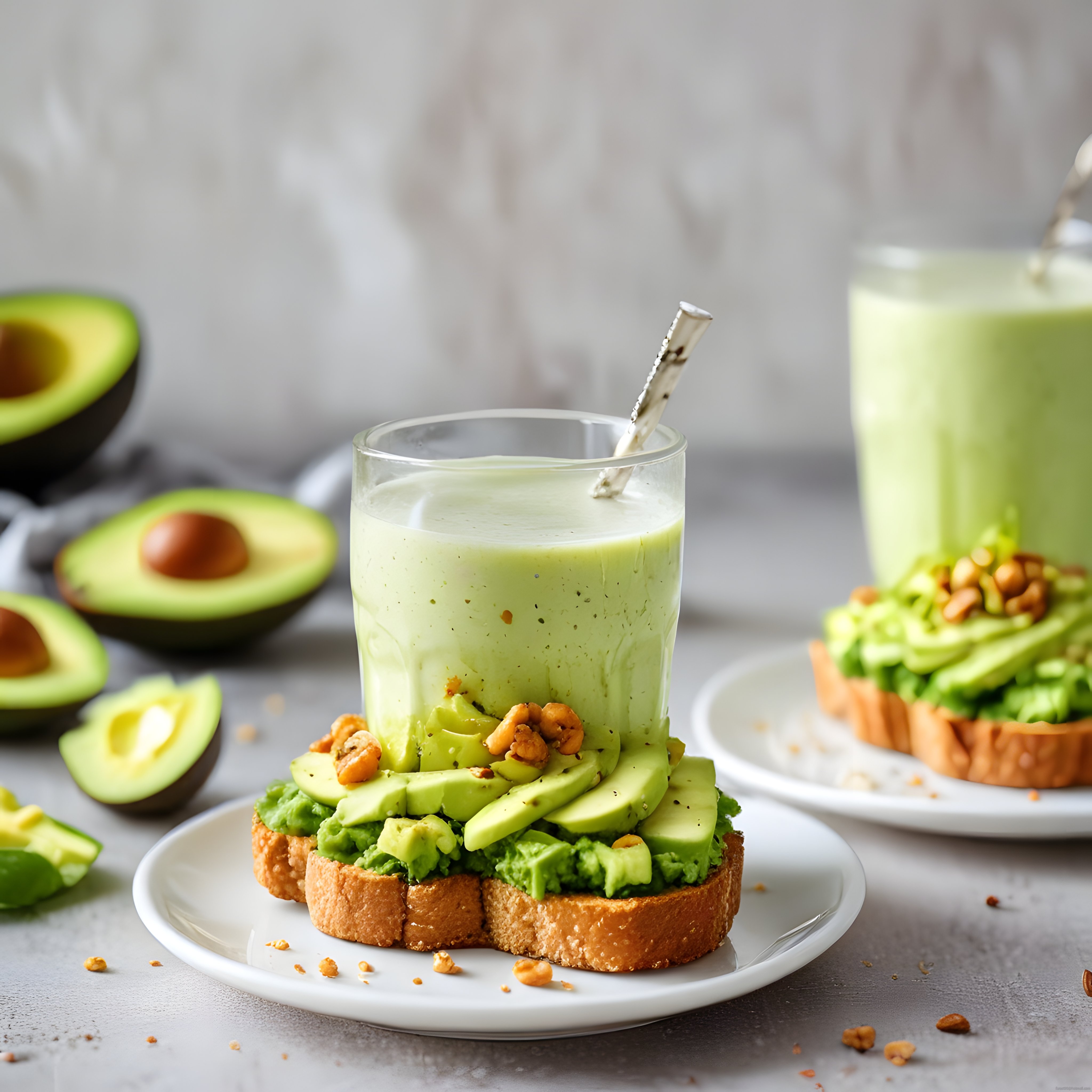 Avokadolu Ekmek Üstü ve Yeşil Smoothie ile Sağlıklı Kahvaltı