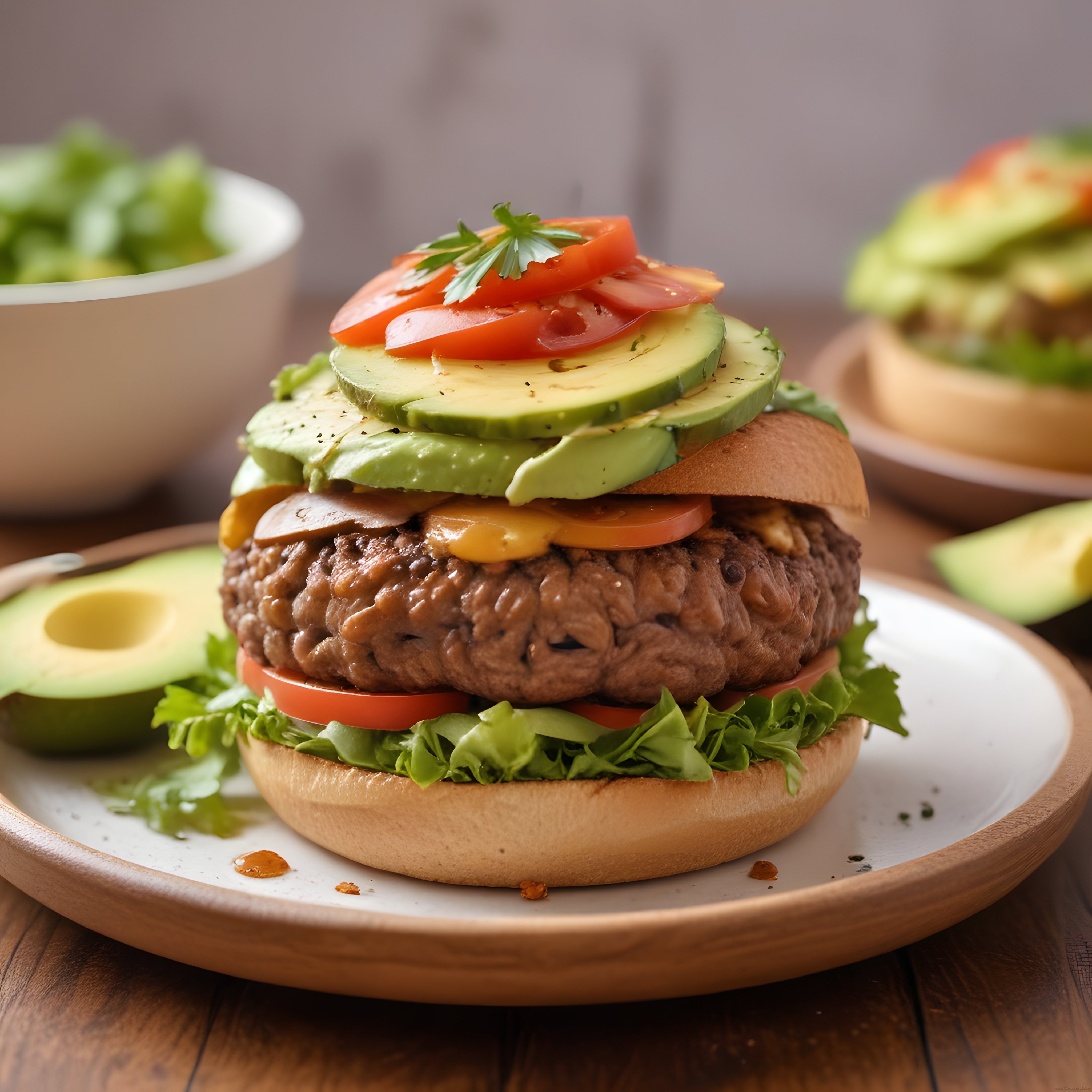 Avokadolu Gurme Hamburger Tarifi: Evde Yapılabilir Sağlıklı Burger