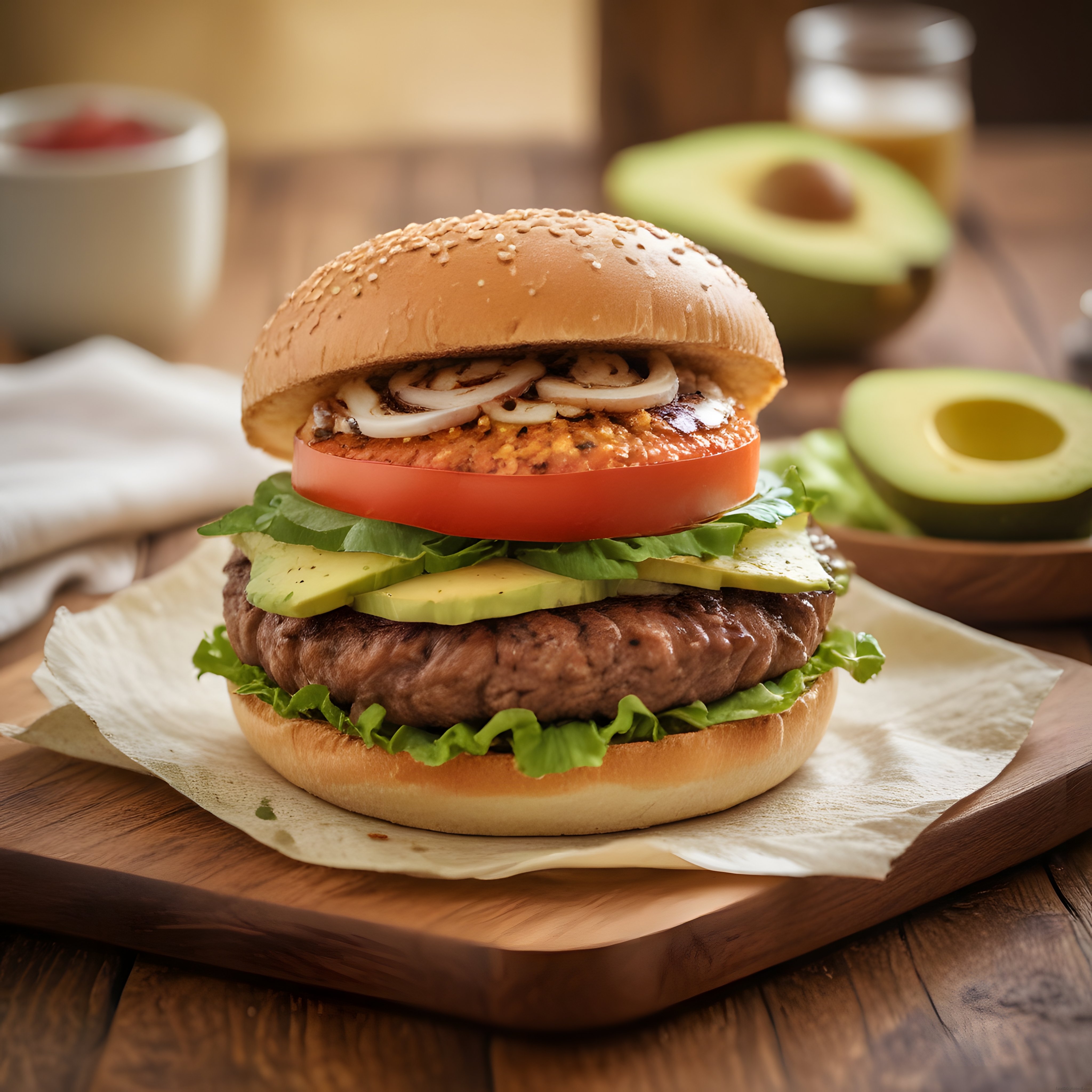 Avokadolu Gurme Hamburger: Taze Malzemelerle Ev Yapımı Burger Tarifi