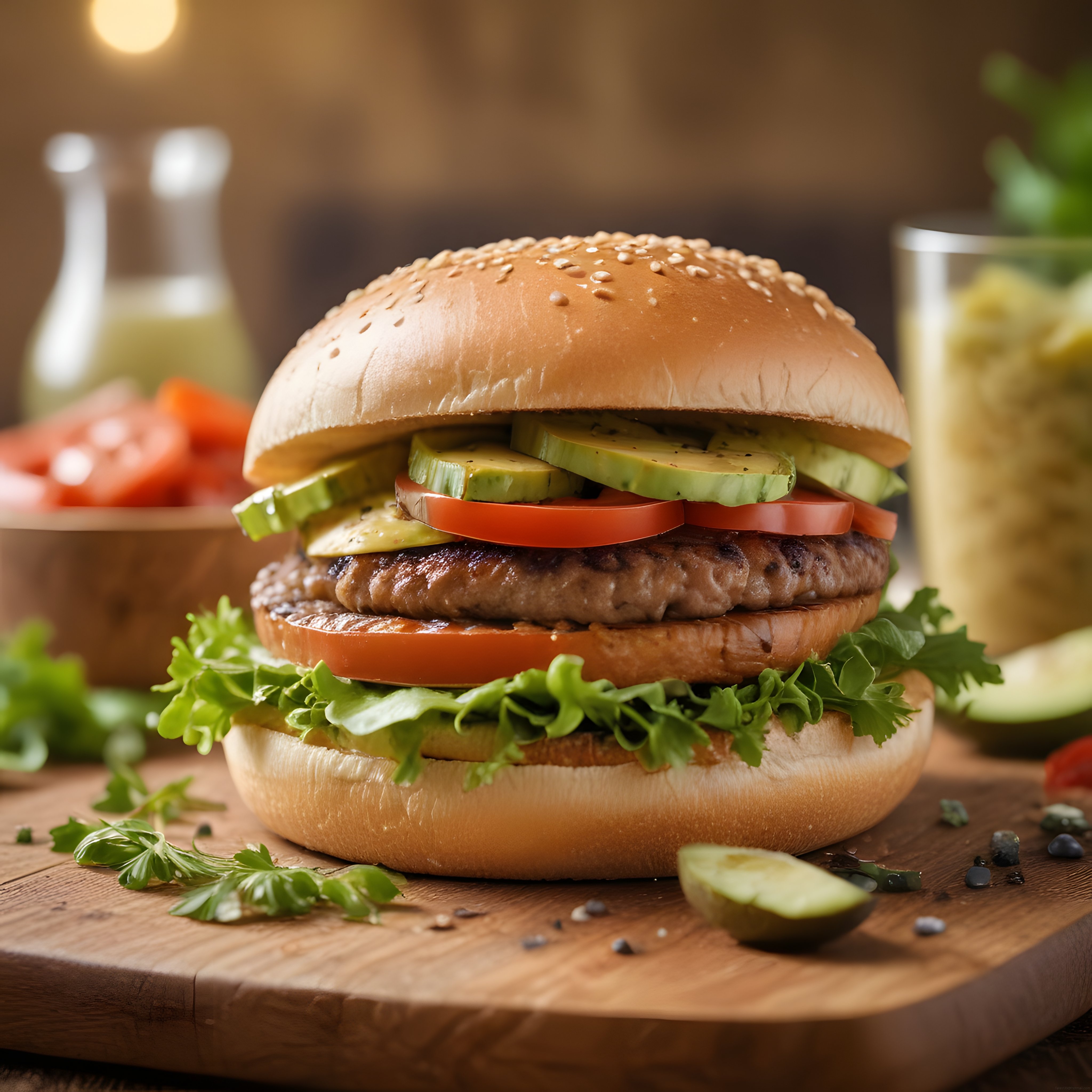 Avokadolu ızgara burger: Taze malzemelerle hazırlanan nefis ev yapımı hamburger