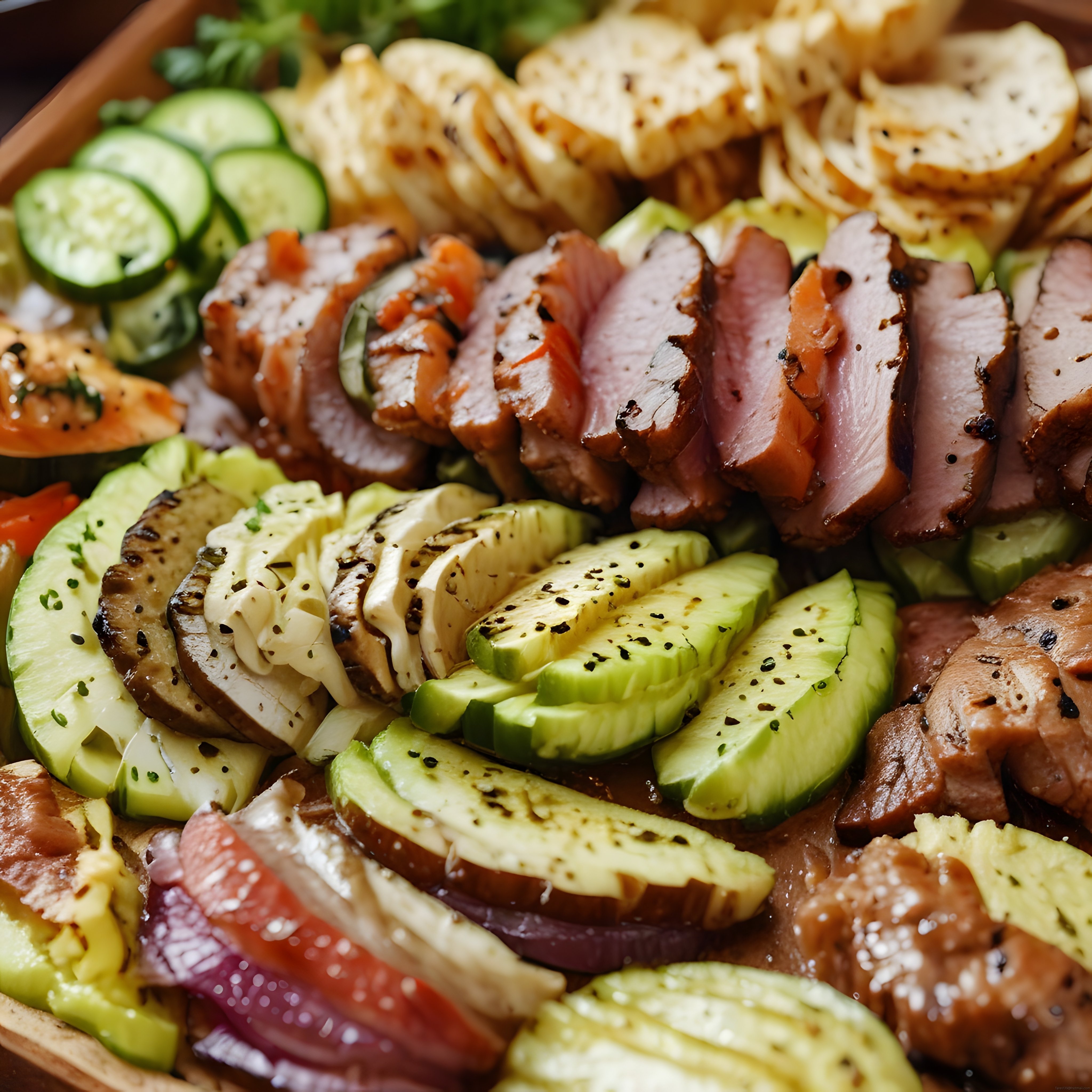 Avokadolu Izgara Hindi Göğsü ve Taze Sebzelerle Dolu Protein Salata Kaseti