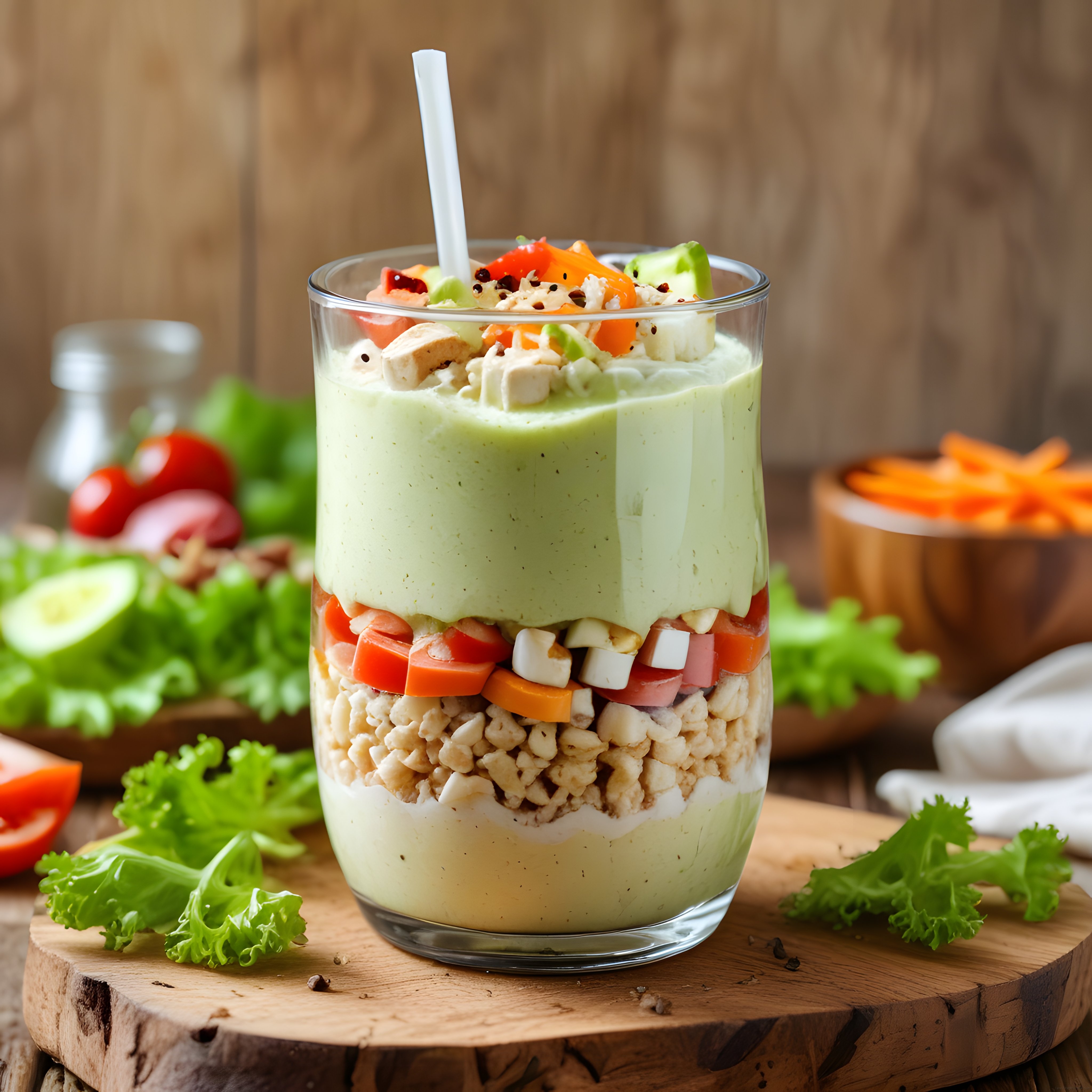Avokadolu Katmanlı Salata: Bardakta Renkli ve Sağlıklı Bir Öğün