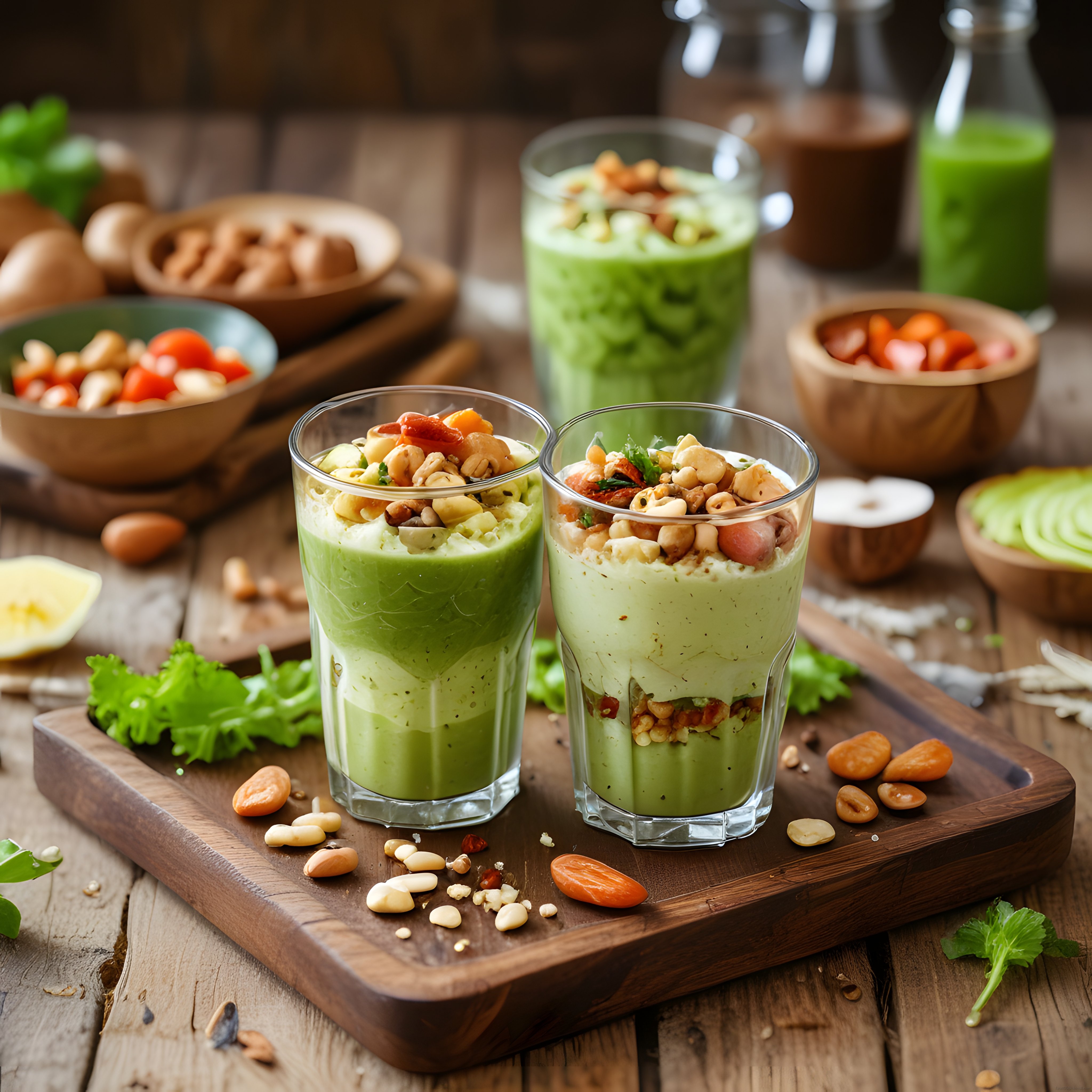 Avokadolu Katmanlı Smoothie Kase: Fındık ve Cevizli Sağlıklı Kahvaltılık Tarif