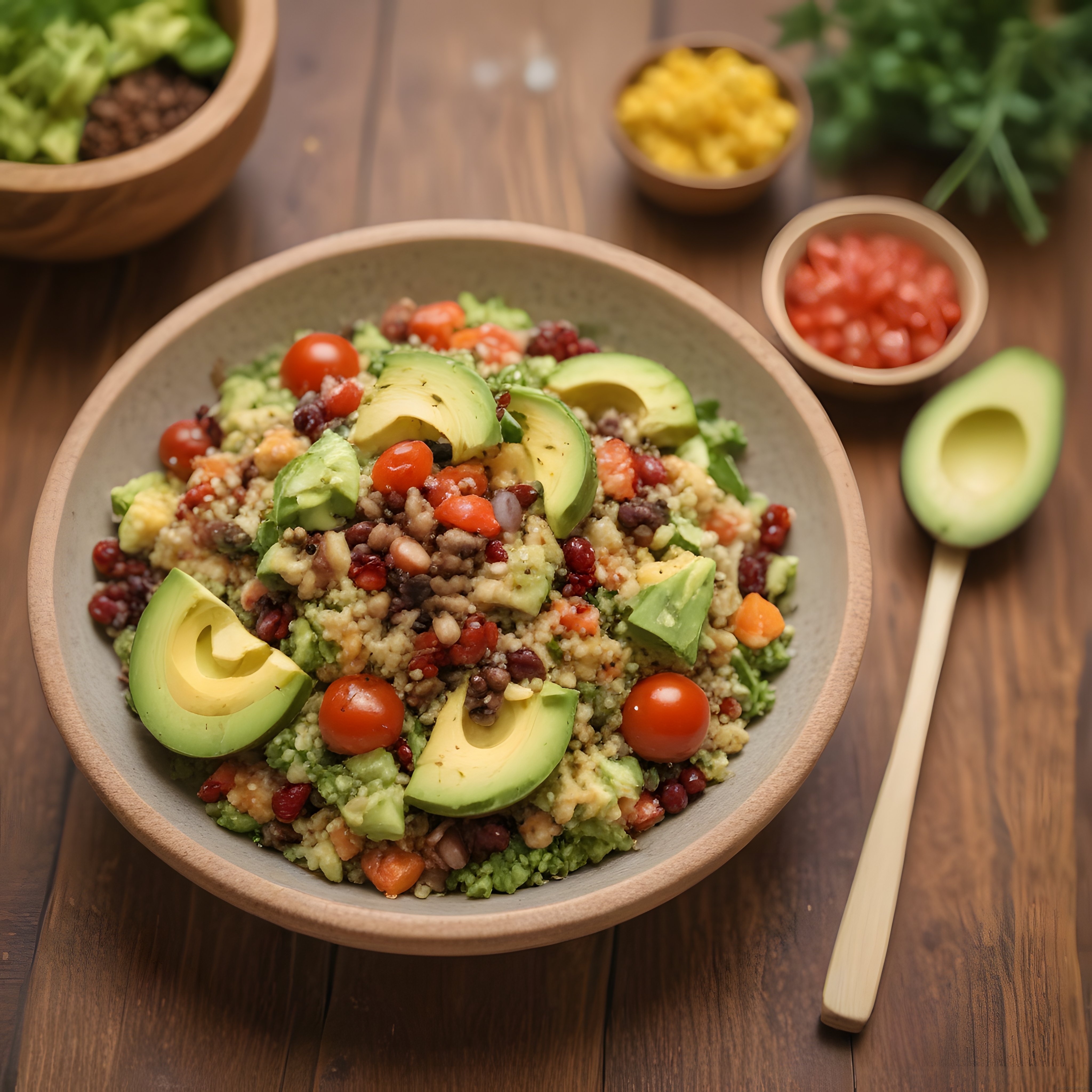 Avokadolu Kinoa Salatası: Renkli Sebzelerle Besleyici Vegan Kase Tarifi