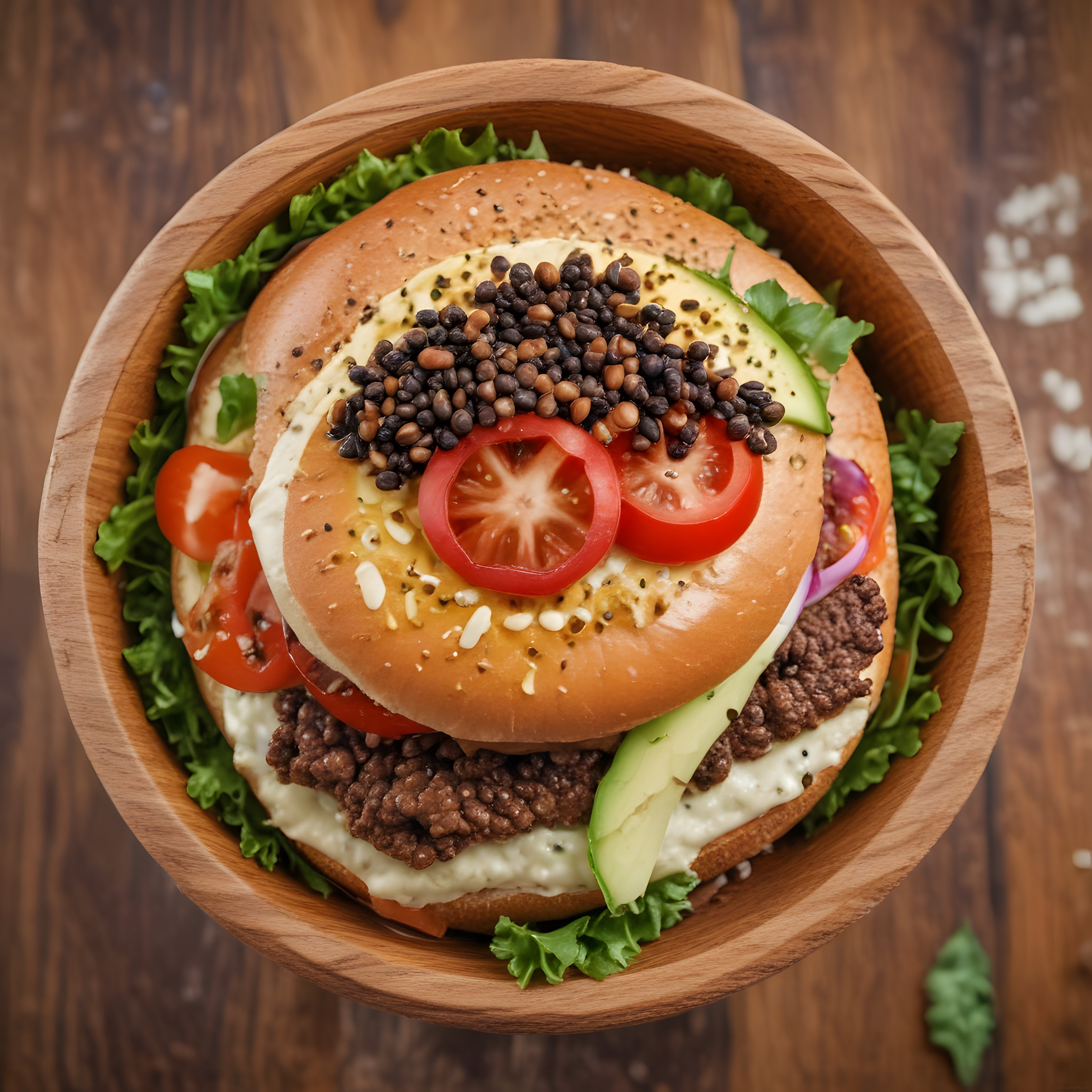 Avokadolu Mercimekli Ev Yapımı Gourmet Burger: Sağlıklı ve Doyurucu