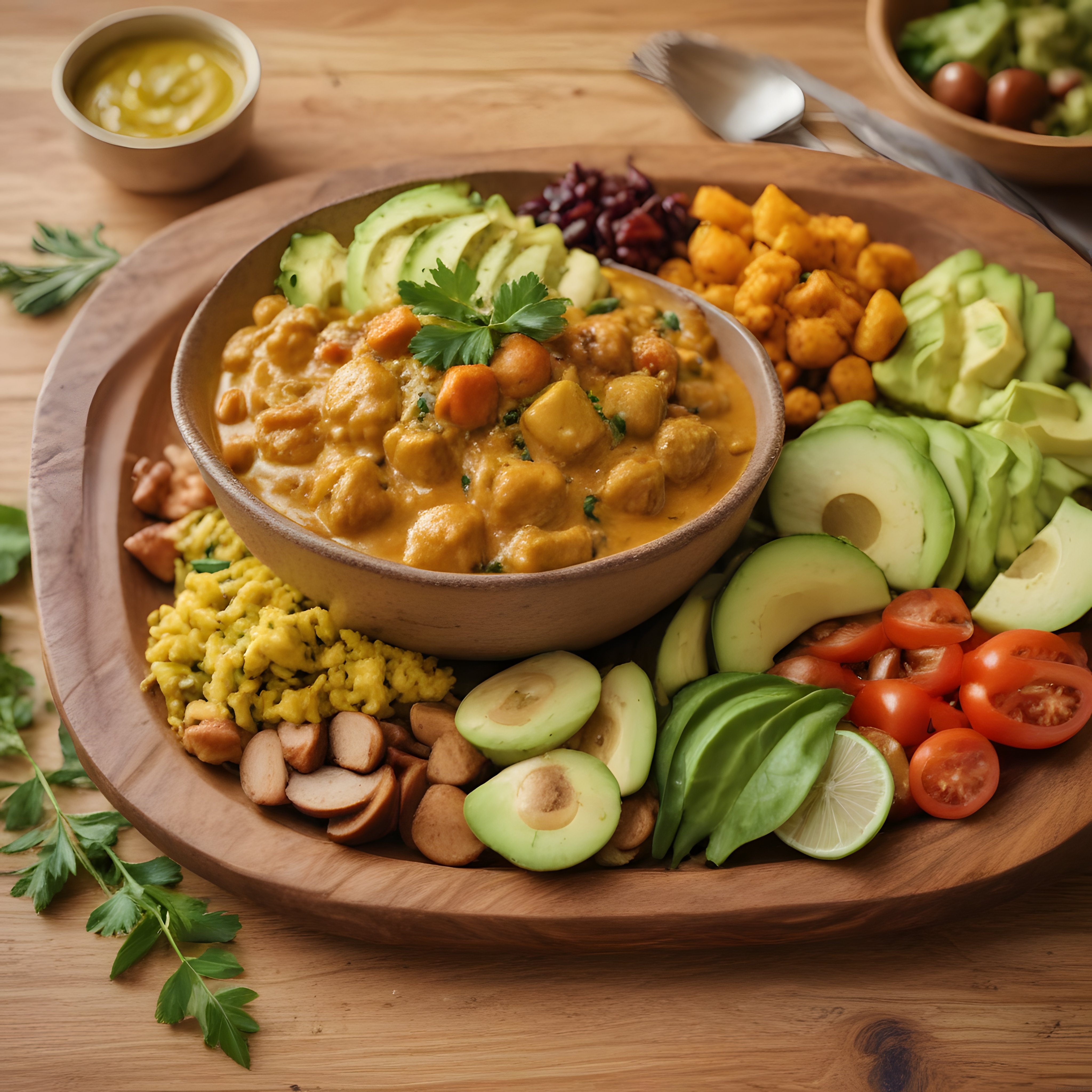 Avokadolu Nohut Körisi ve Renkli Sebzelerle Besleyici Buddha Bowl