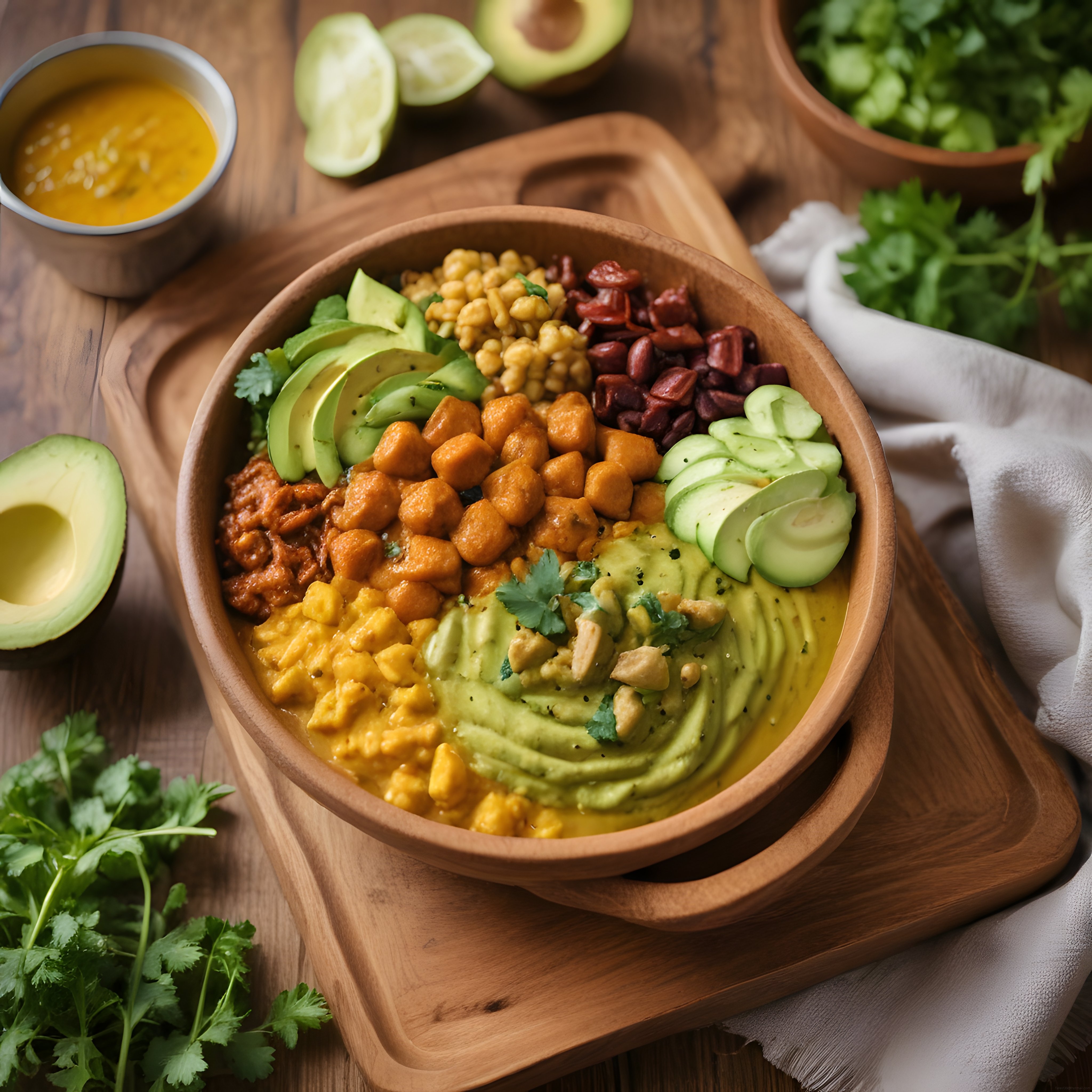 Avokadolu Nohutlu Buddha Bowl: Meksika Esintili Renkli ve Sağlıklı Vegan Kase